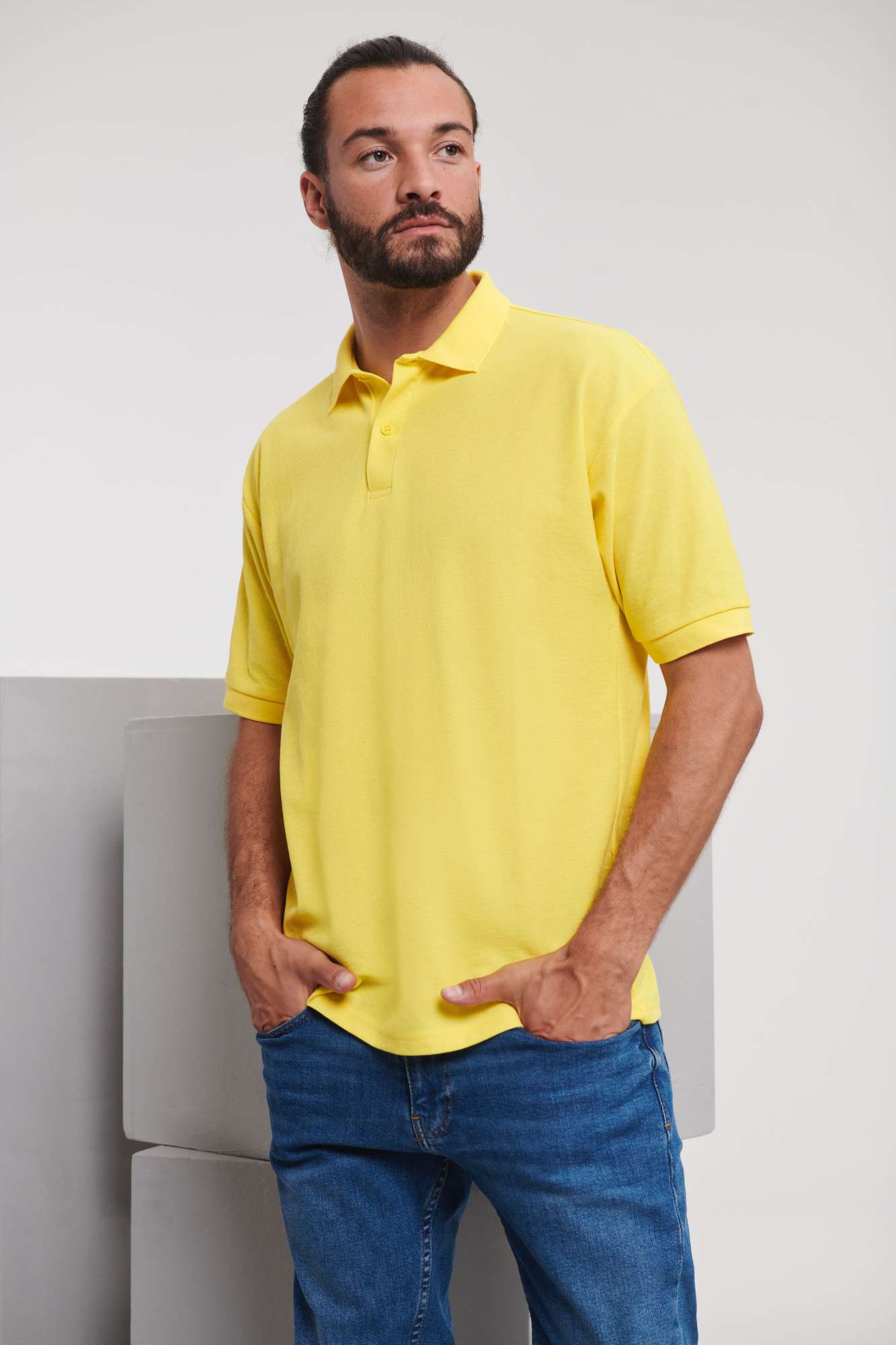 Russel Poloshirt aus ringgesponnener Baumwolle, Bottle Green S, Z539