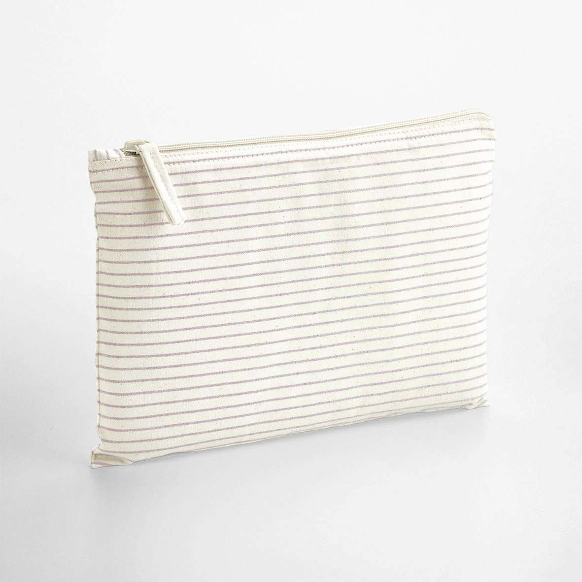 Westford Mill Gestreifte Accessoire-Tasche aus Bio-Baumwolle, Red Stripe S (11.5 x 20 cm), WM253