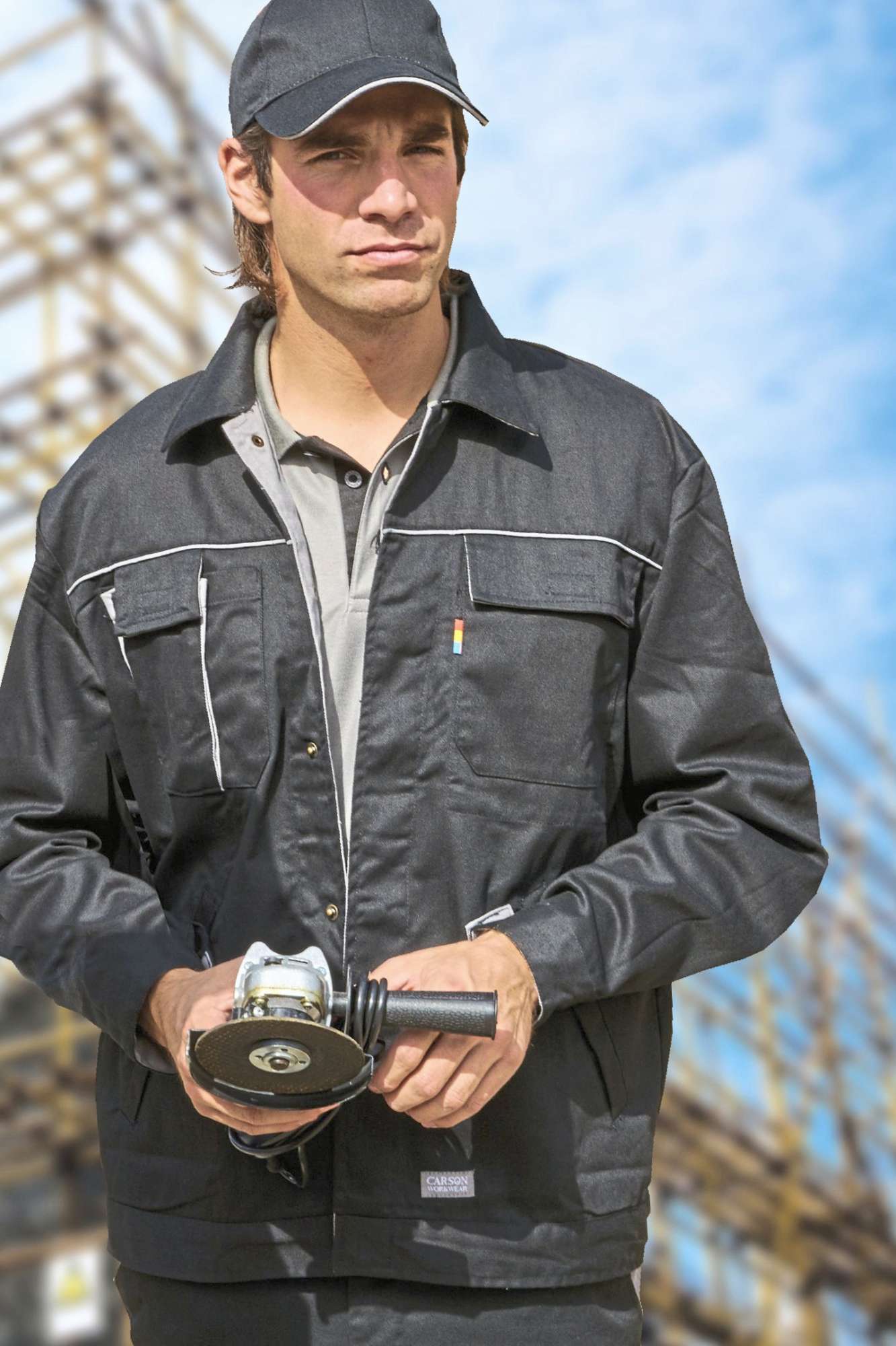 Carson Contrast Carson Kontrast Arbeitsjacke mit Reflektoren, Royal/Grey 52, CR700