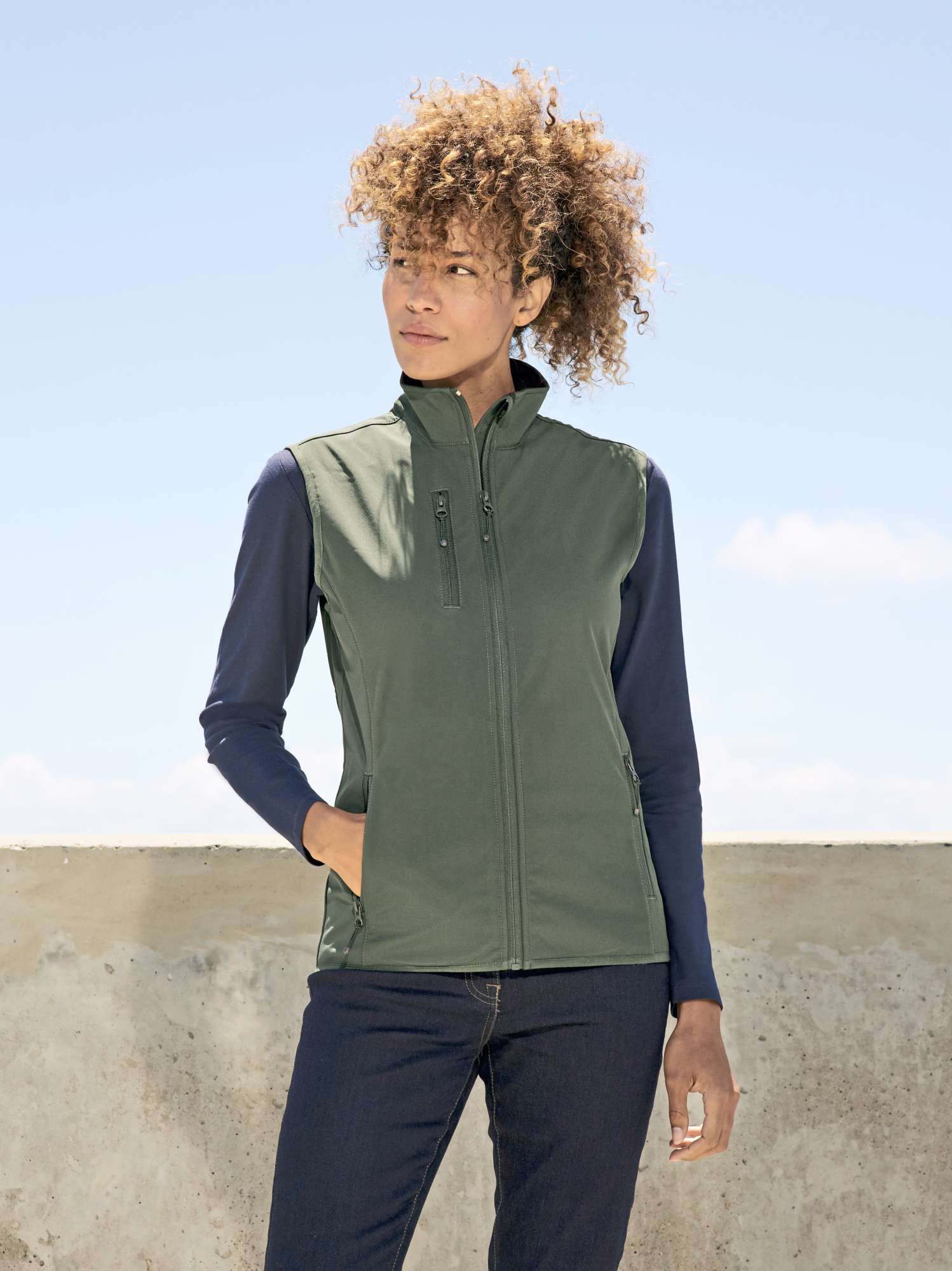 Softshell Bodywarmer mit Reißverschluss für Damen