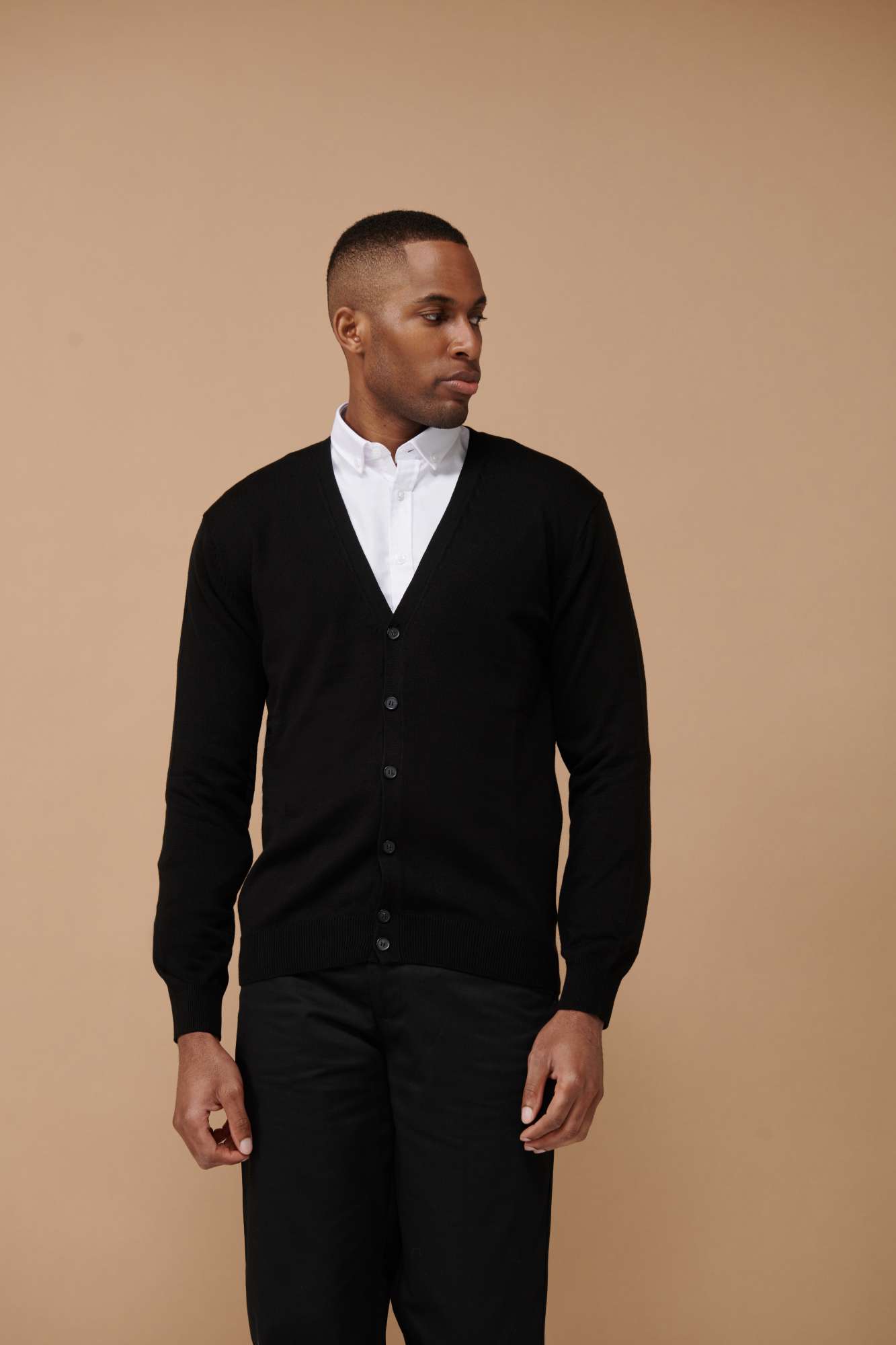 Henbury Feinstrick-Cardigan mit V-Ausschnitt, Grey Marl XS, W722