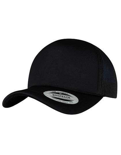 FLEXFIT Foam Trucker Cap mit Curved Visor, Black/White One Size, FX6005FC