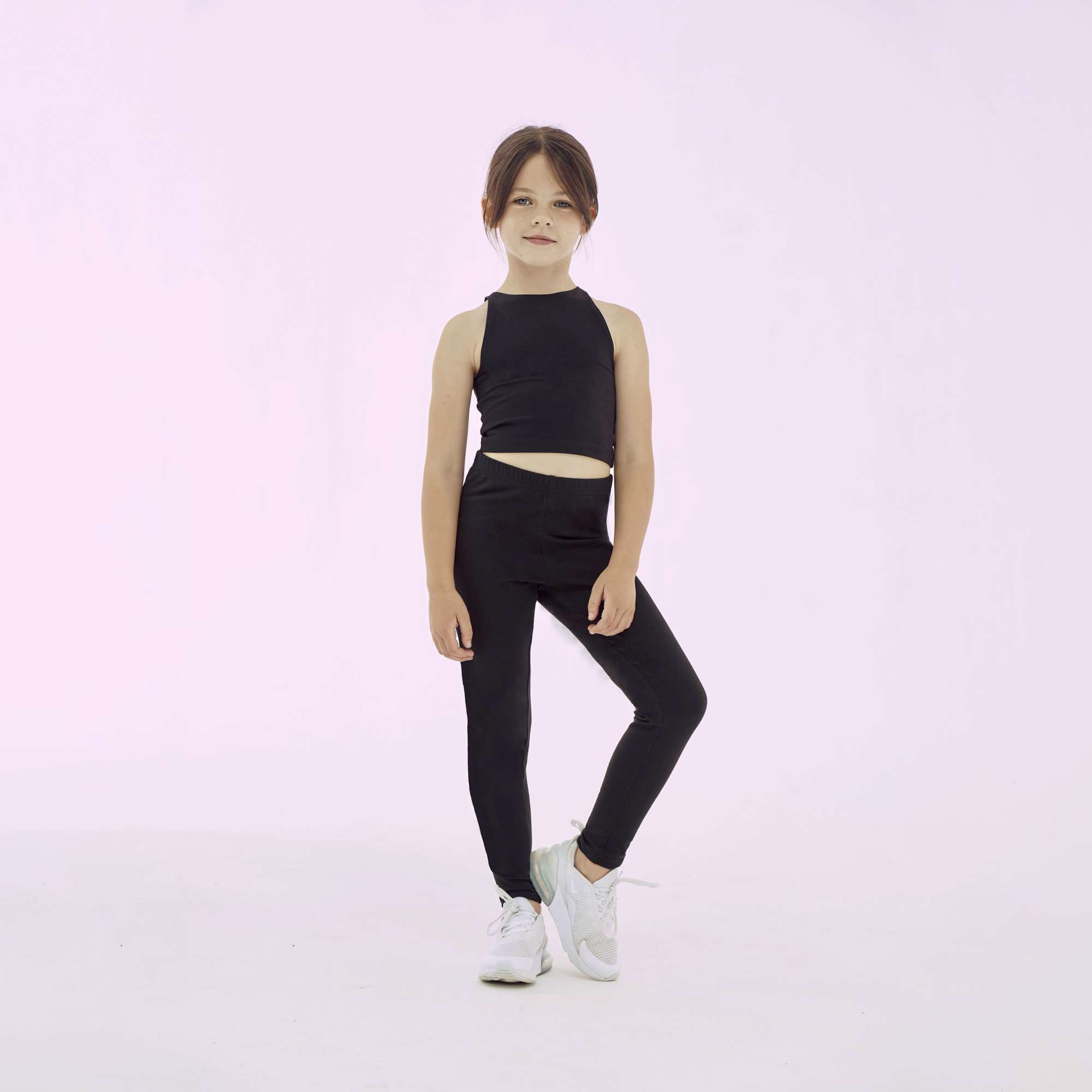 SF Minni Leggings mit elastischem Bund für Kinder, Black 3/4 Jahre, SM64