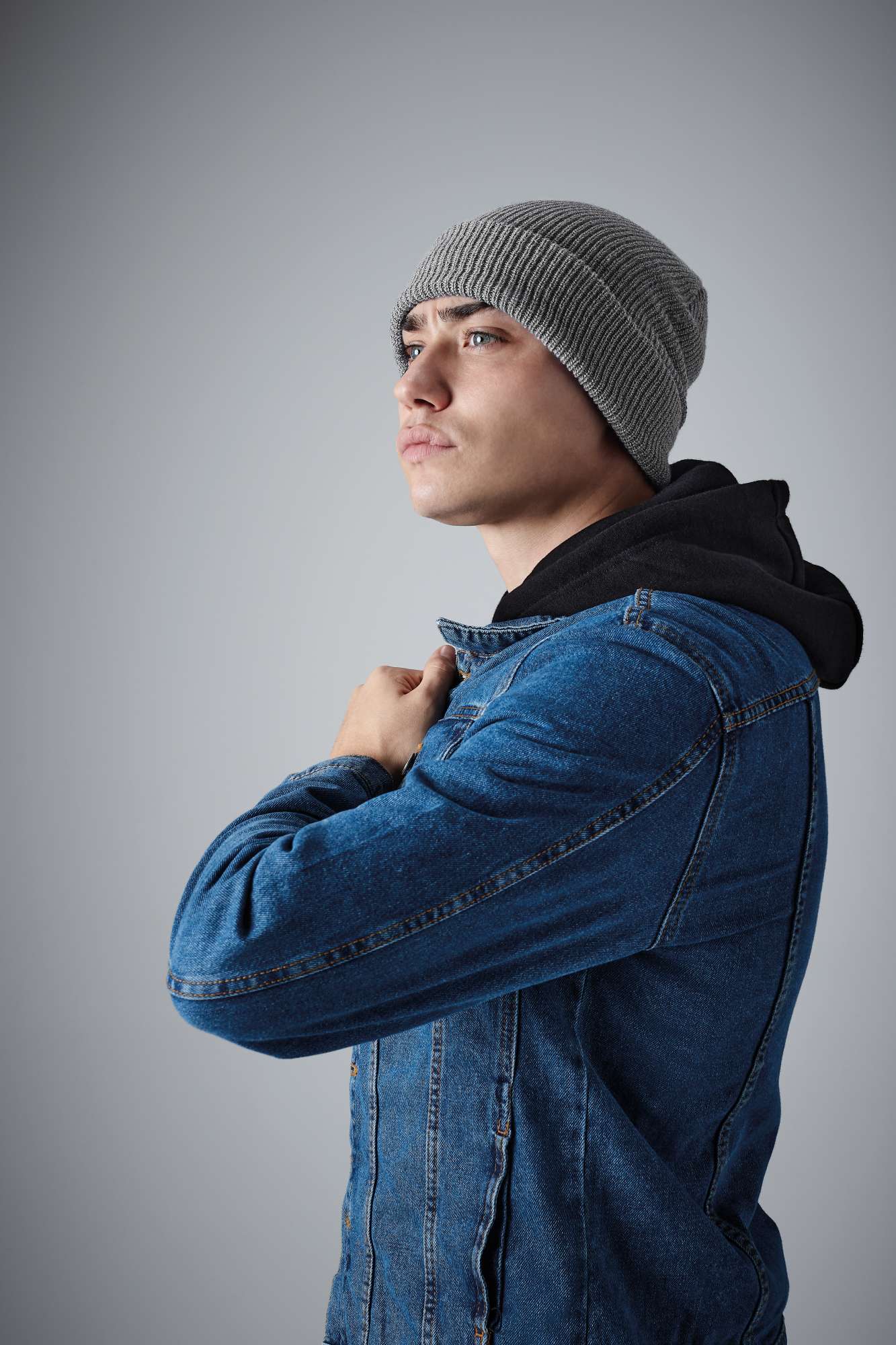 Heritage Beanie mit Umschlag und Heather-Effekt