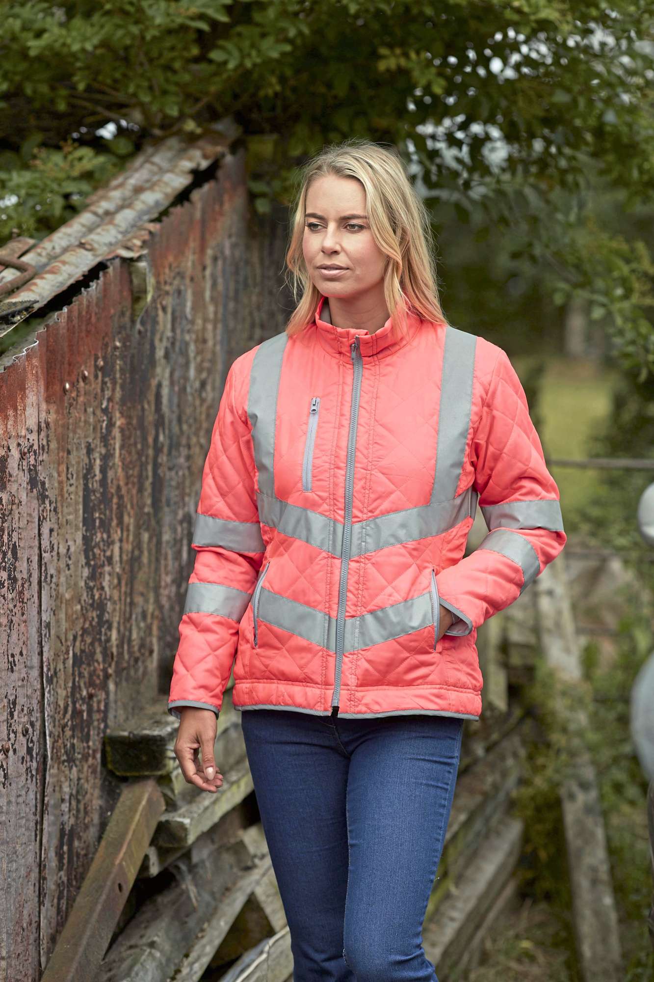 YOKO Hi-Vis Sicherheitsjacke mit Fleecefutter, Hi-Vis Yellow XL, YK706