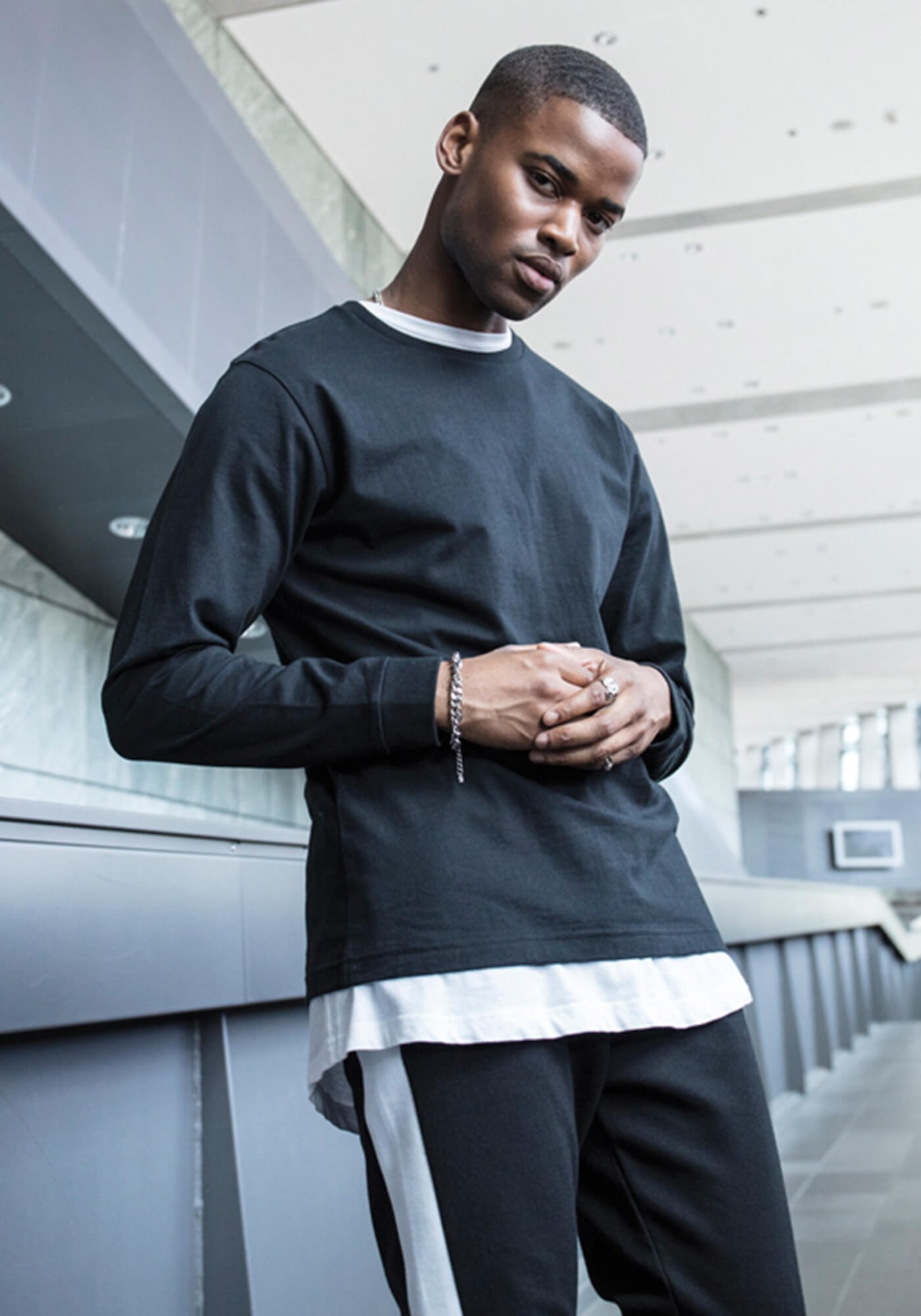 Langarmshirt mit Ripp-Bündchen Baumwolle