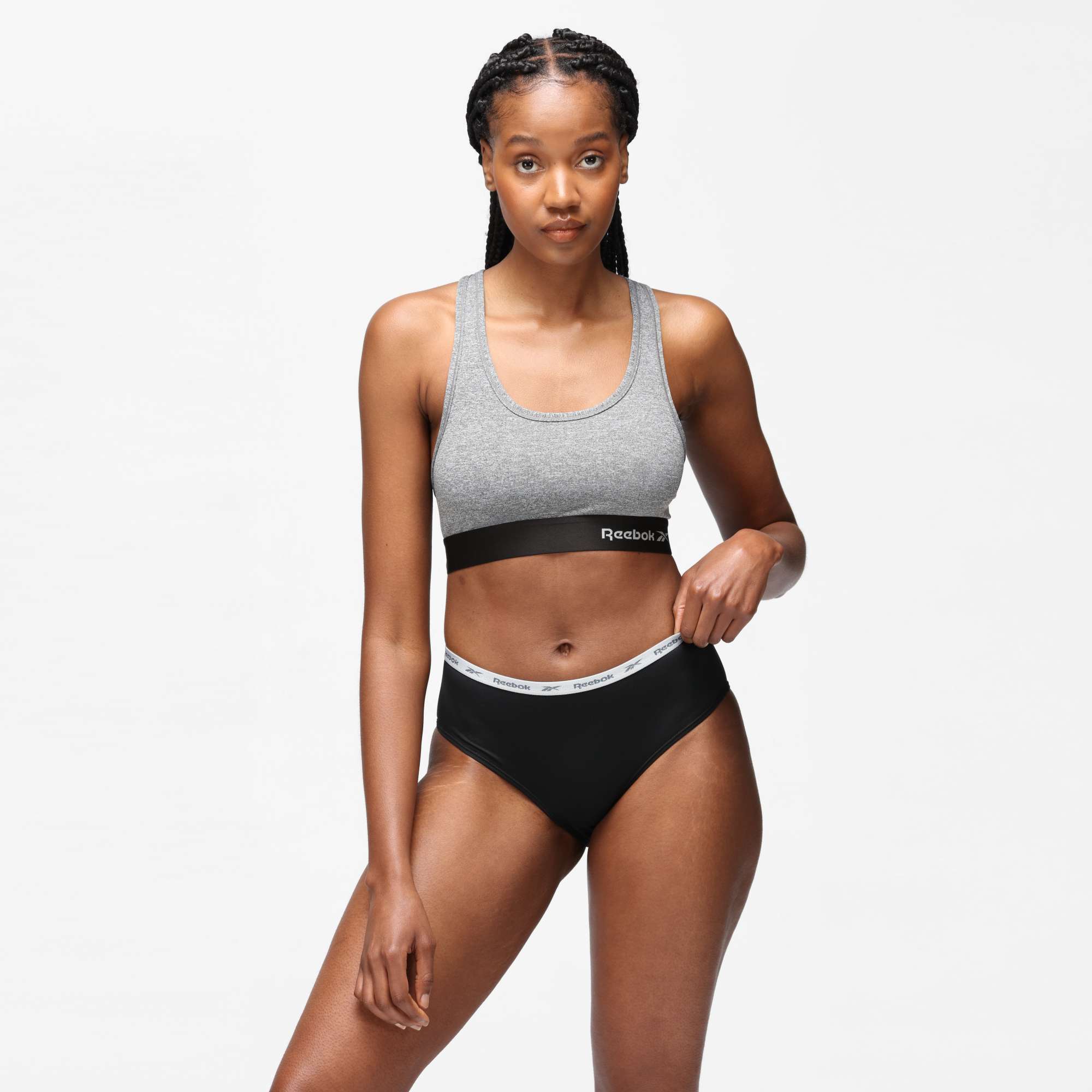 Reebok Sport Crop Top "Simone" mit Racerback, Grey Marl XS, RBK9489