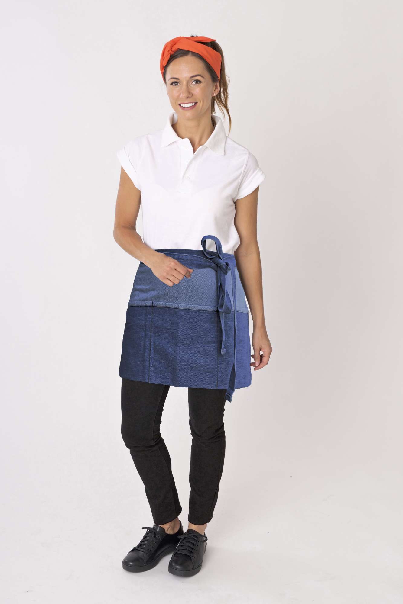Denim Taillenschürze mit 3 Taschen