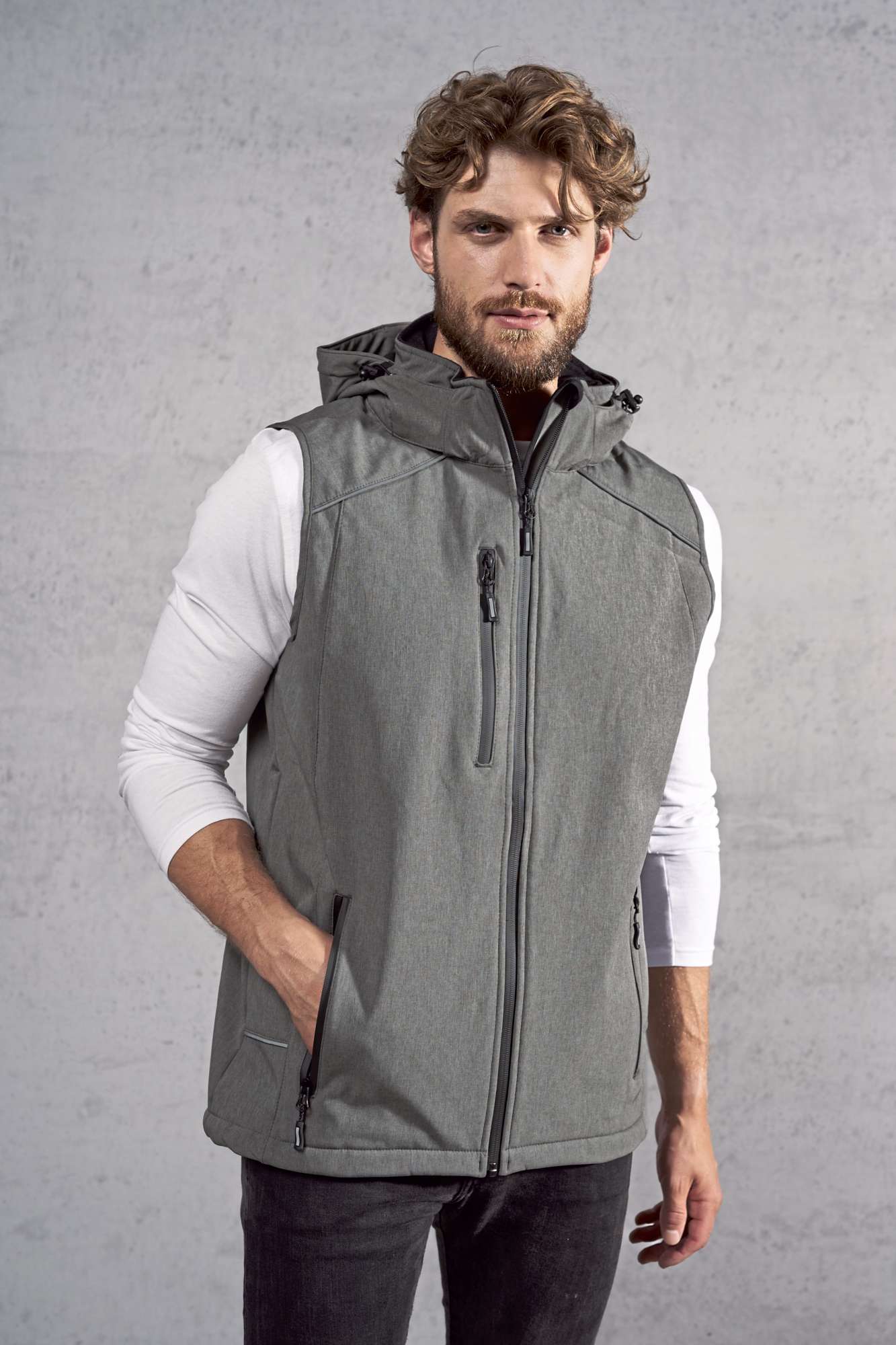 Softshell Weste mit Kapuze für Herren