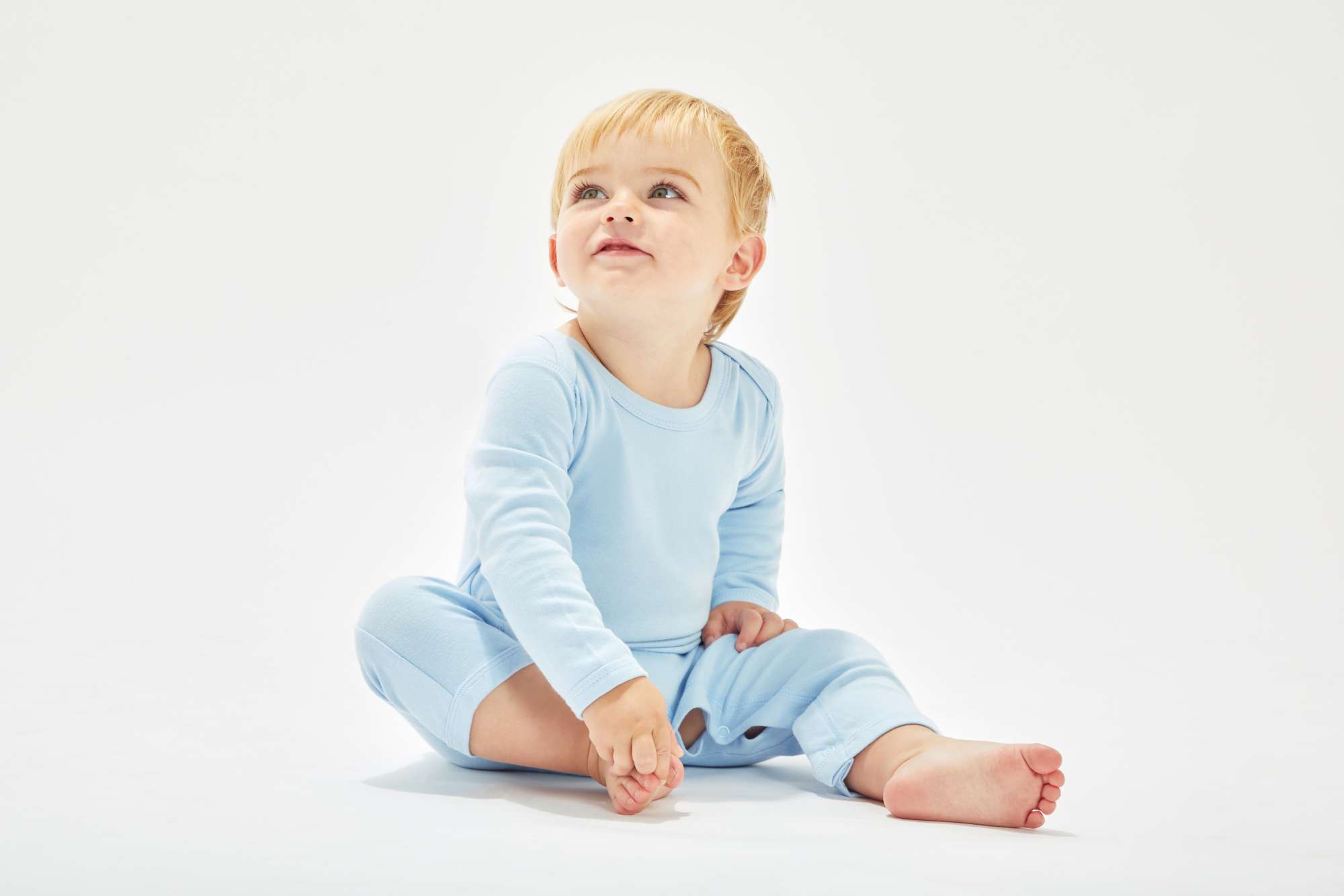 Babybugz Bio-Baumwoll Romper mit Envelope-Ausschnitt, Dusty Blue 6-12 Monate, BZ13