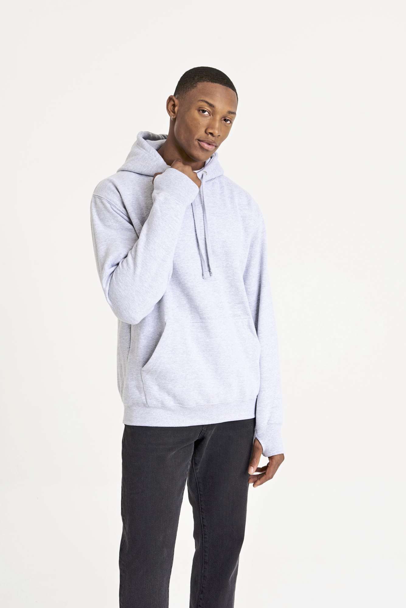 Just Hoods Street Hoodie mit versteckter Tasche, Charcoal (Heather) L, JH020