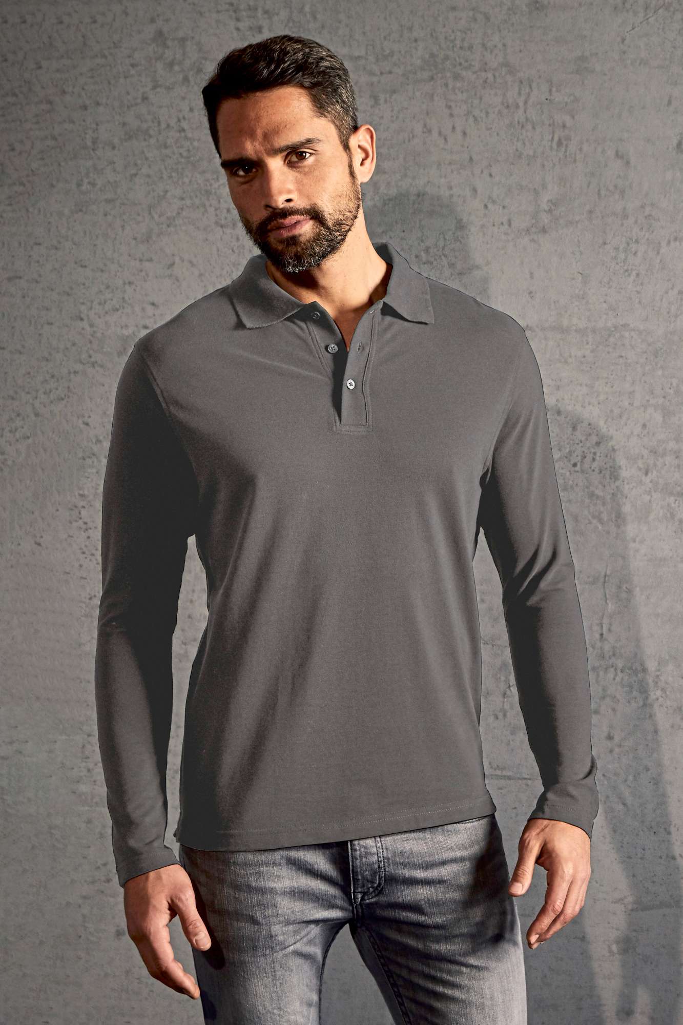 Langarm-Poloshirt aus Baumwolle für Herren