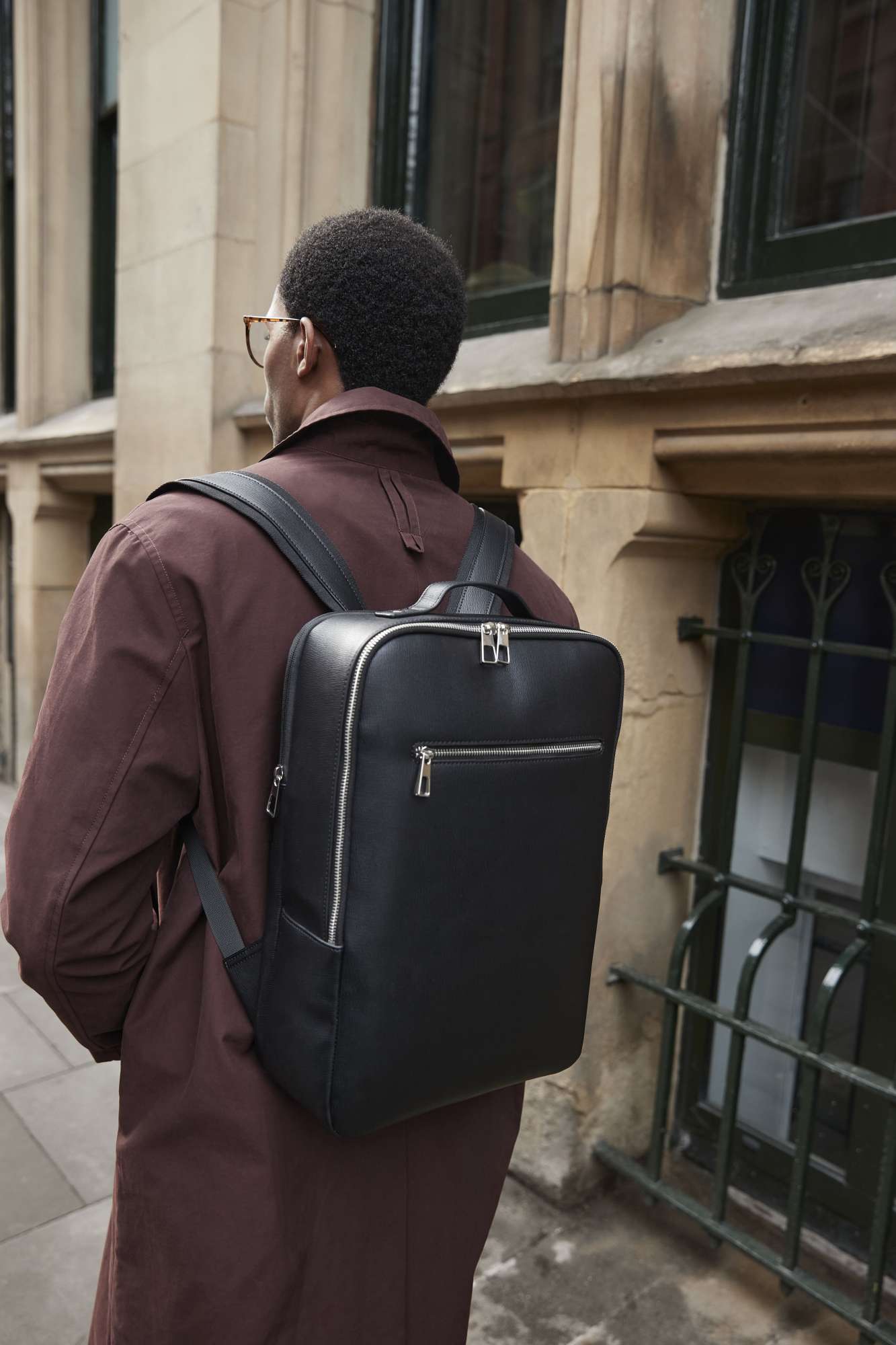 Luxe Rucksack mit Laptopfach, Schwarz