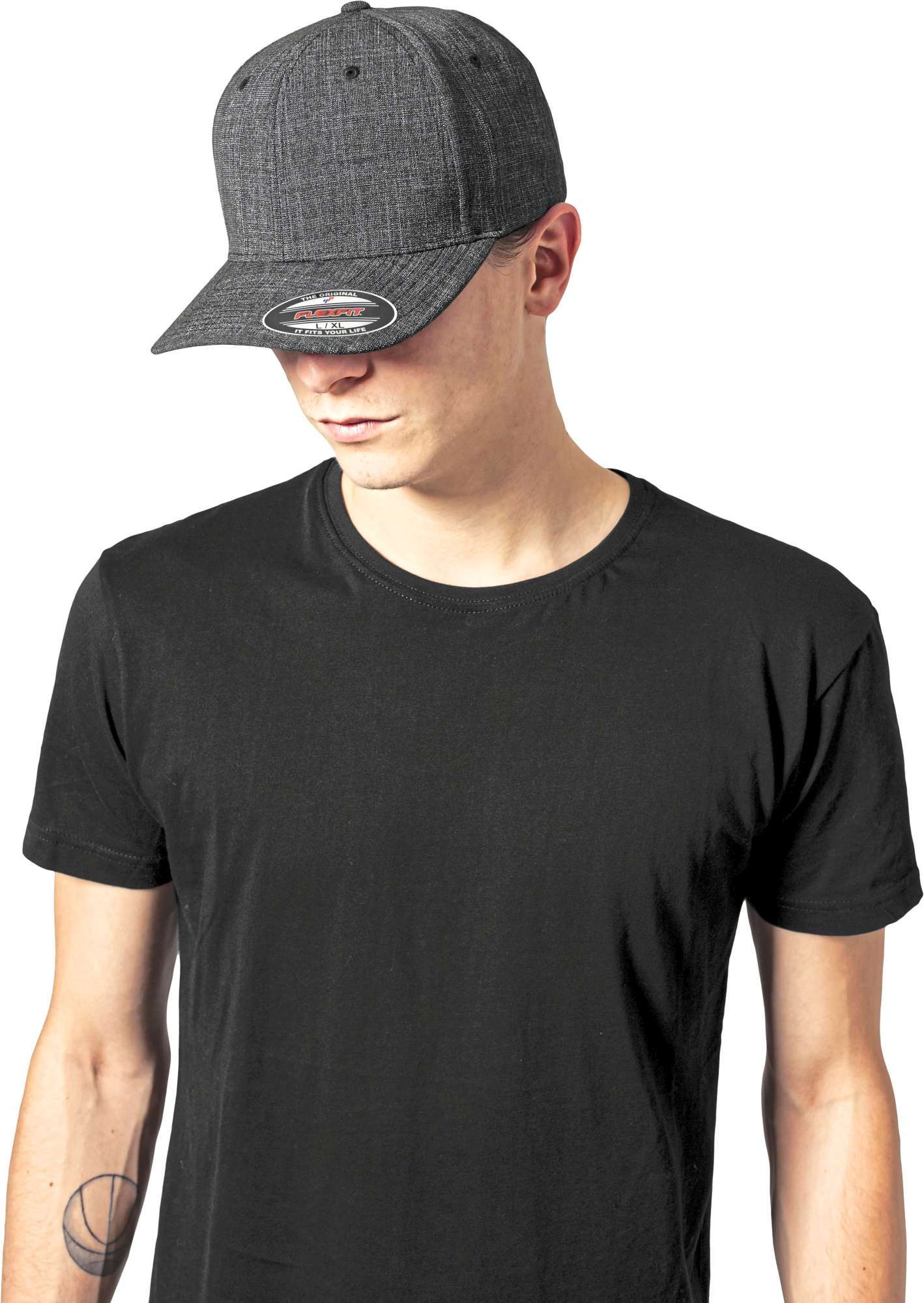 Feinmelange Flexfit Cap mit 6 Panels