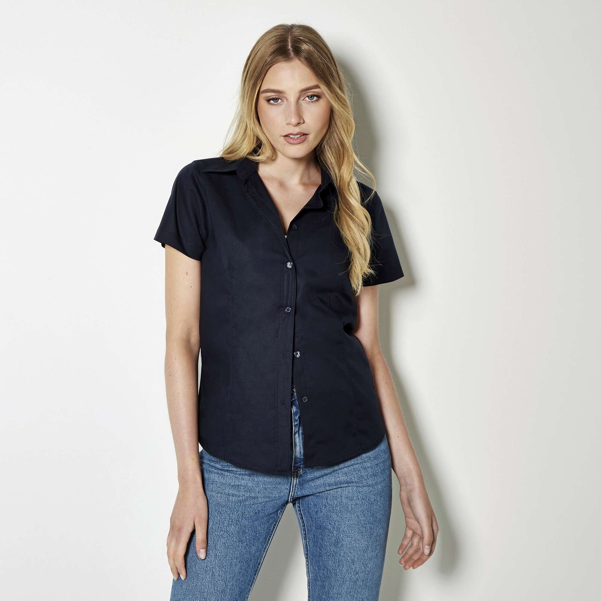 Oxford Shirt Kurzarm Tailored Fit für Damen