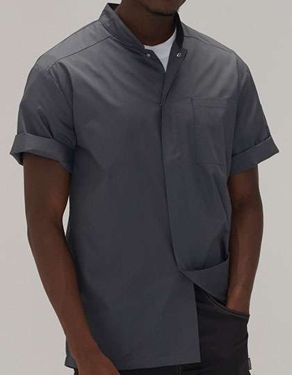 Le Chef Prep Schmal geschnittenes Prep Hemd Herren, Storm Grey/Black XS, LF120M