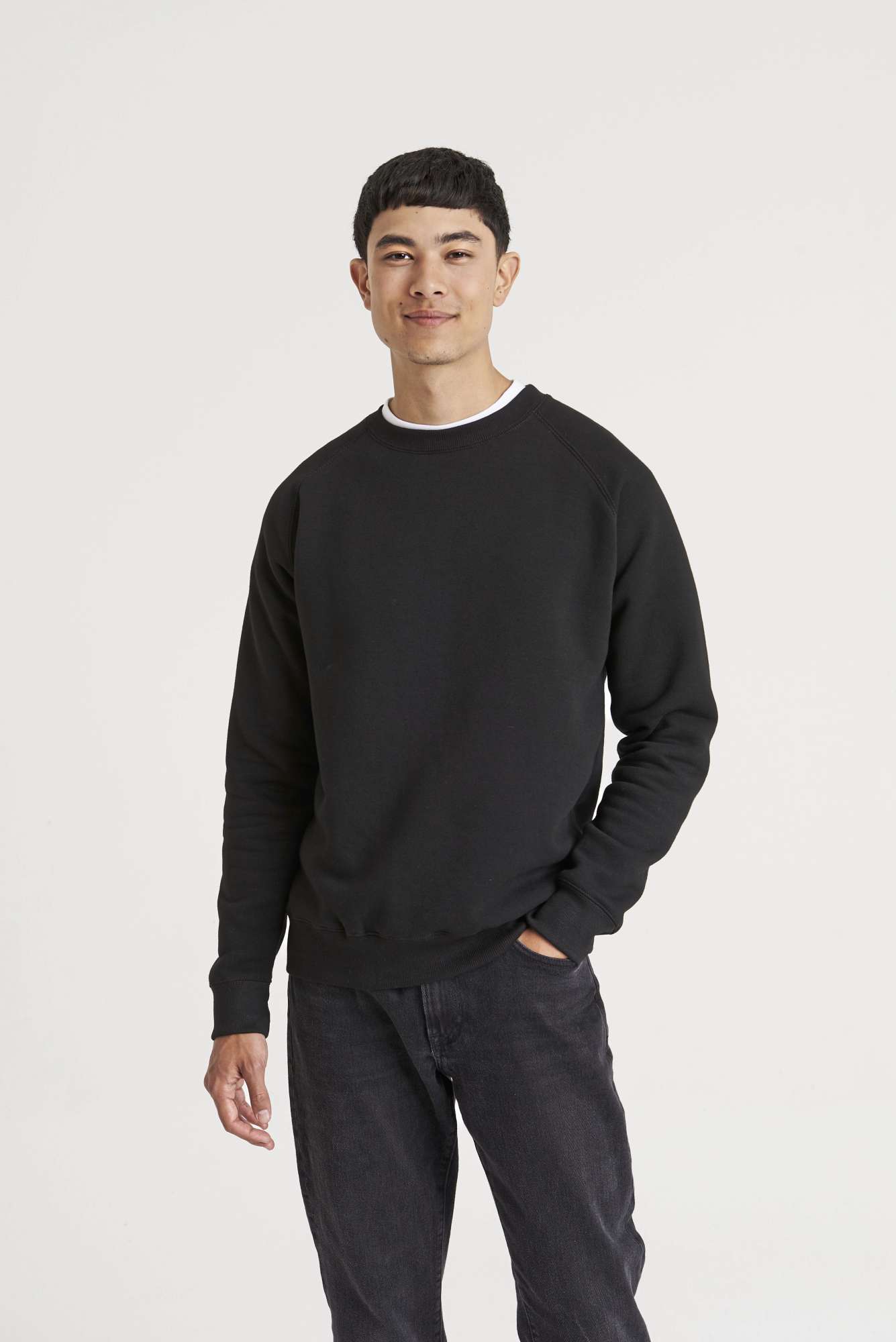 Just Hoods Graduate Heavyweight Sweatshirt mit Raglanärmeln, Jet Black 3XL, JH130