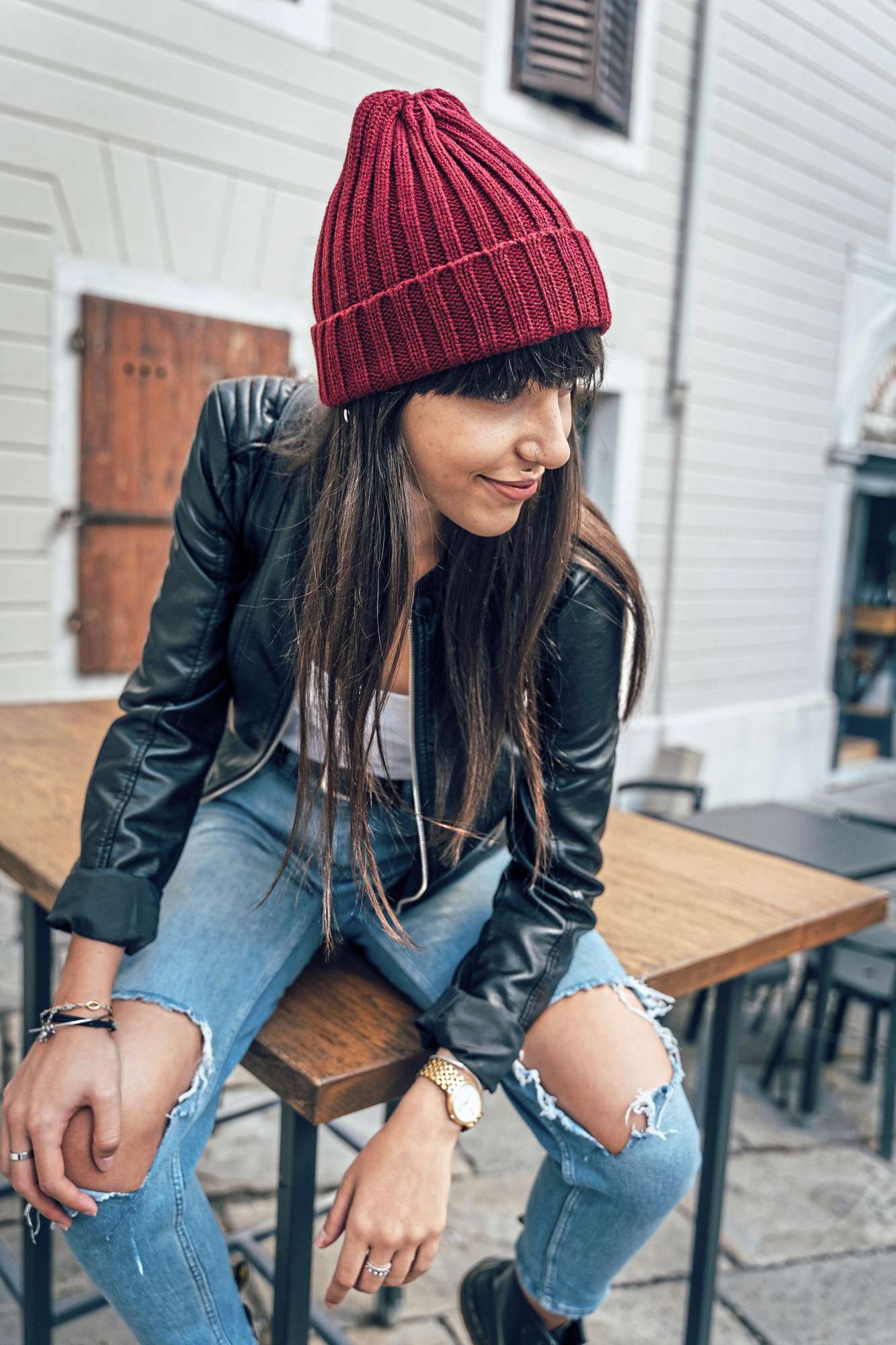 Nachhaltiger Shore Beanie aus Rippstrick
