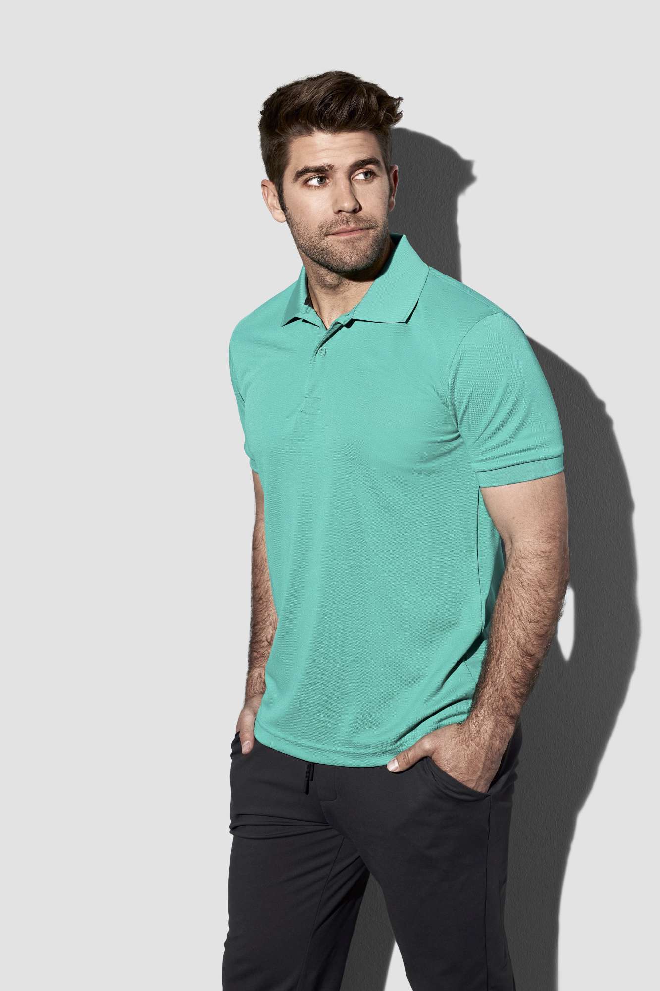 Piqué Polo aus Polyester mit Ripp-Kragen