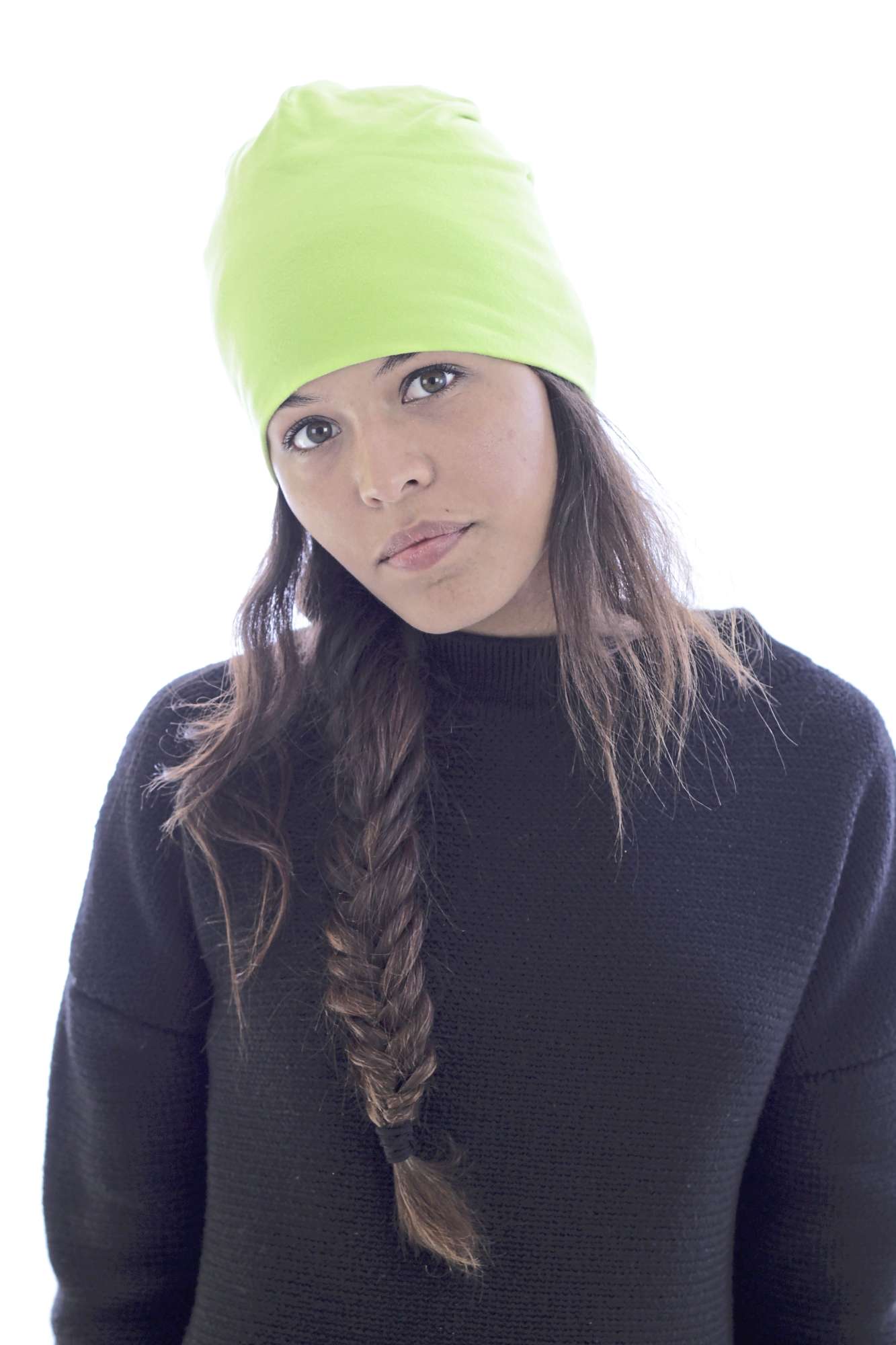 Doppellagiges Baumwoll-Elasthan Beanie