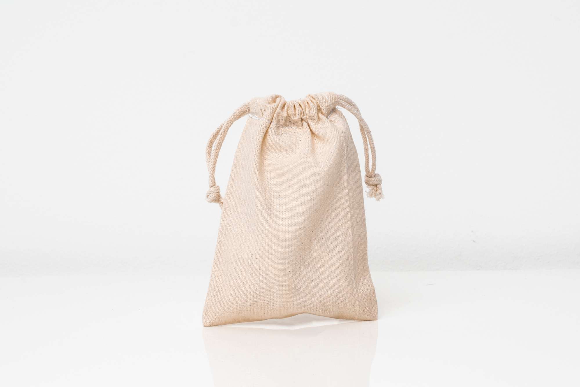 Zuziehbeutel aus 100% Baumwolle, 10x14 cm