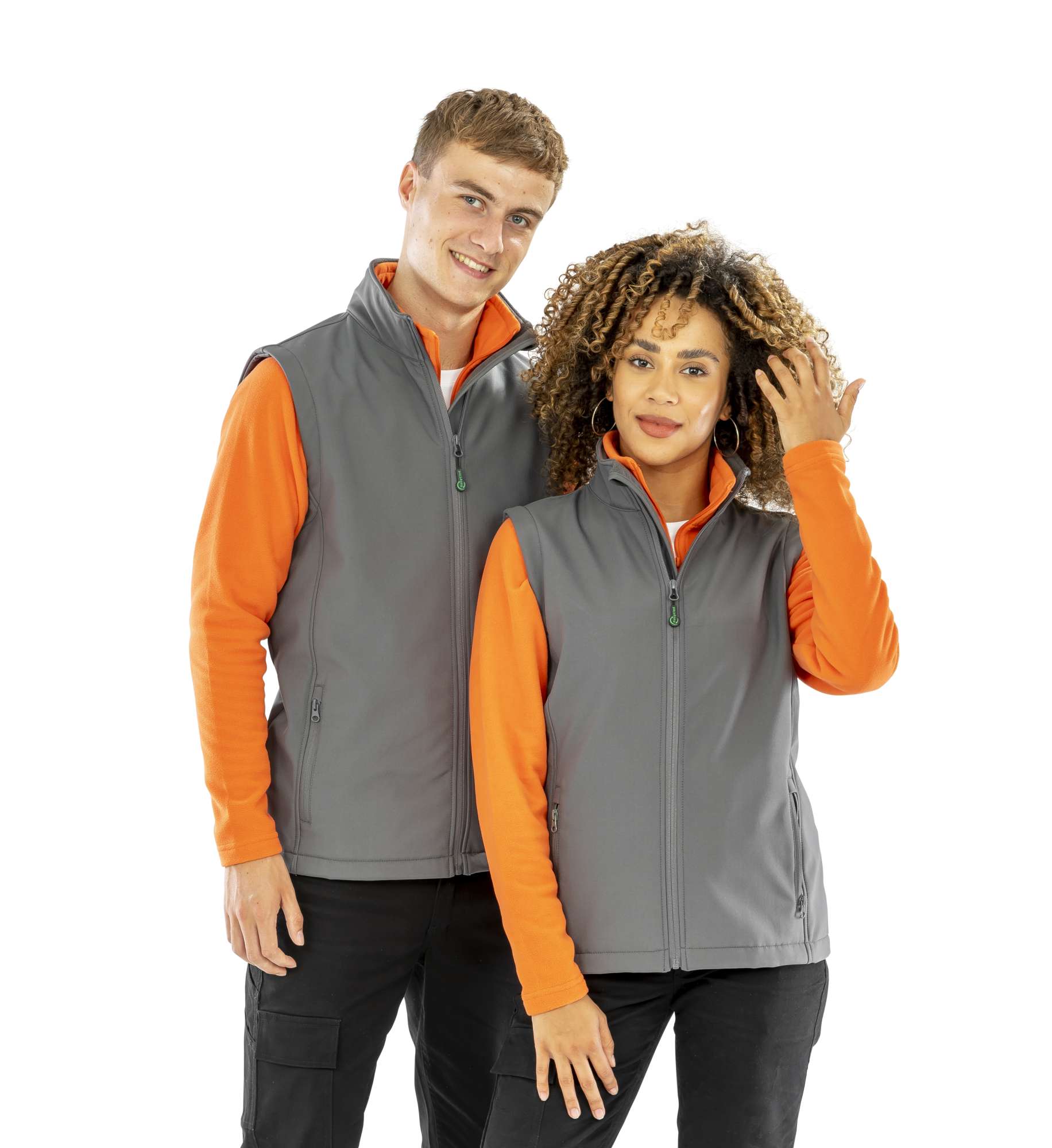 Recycelte Softshell-Weste mit Stehkragen