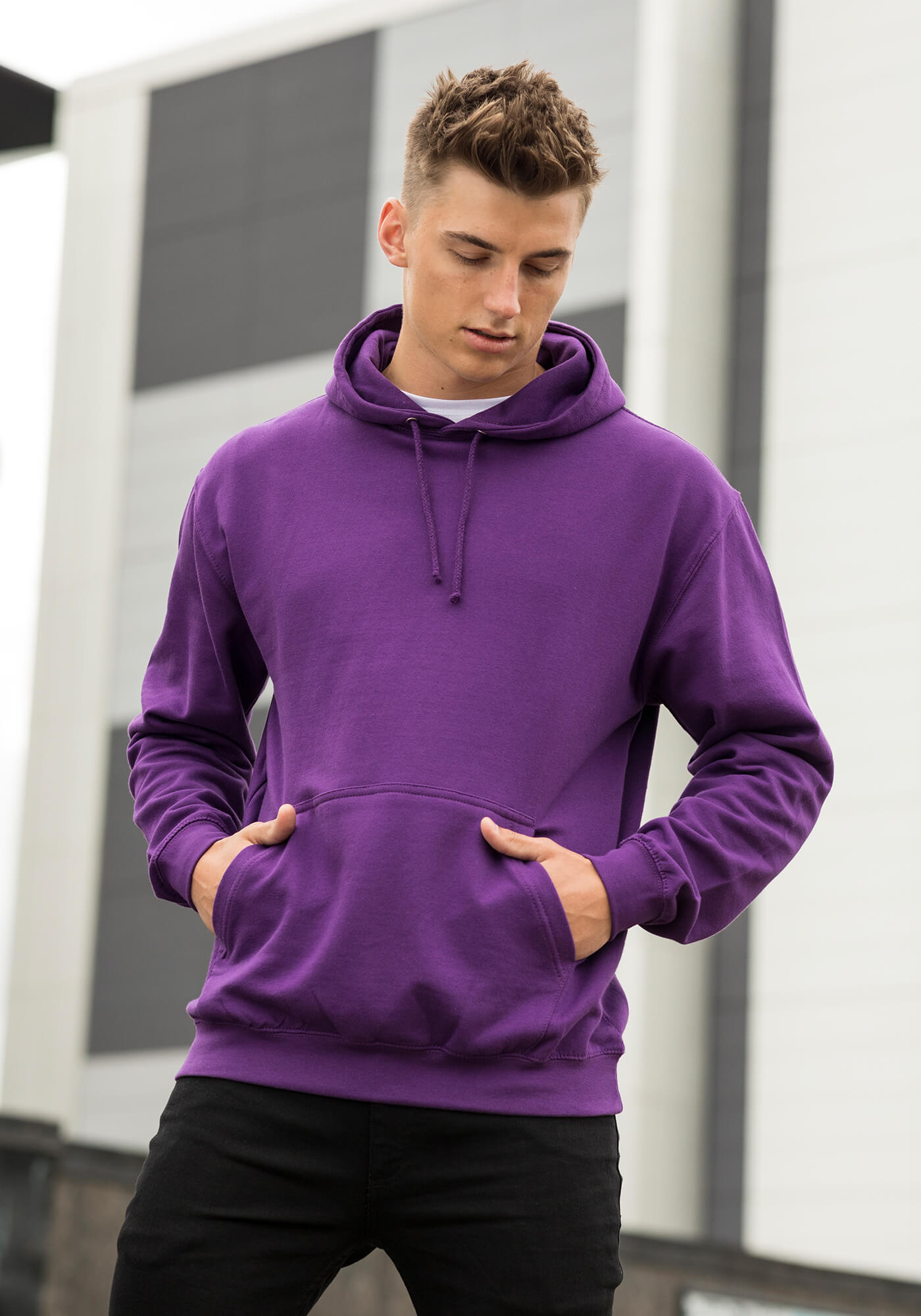 Just Hoods College Hoodie Graphite Heather S (JH001), JH001