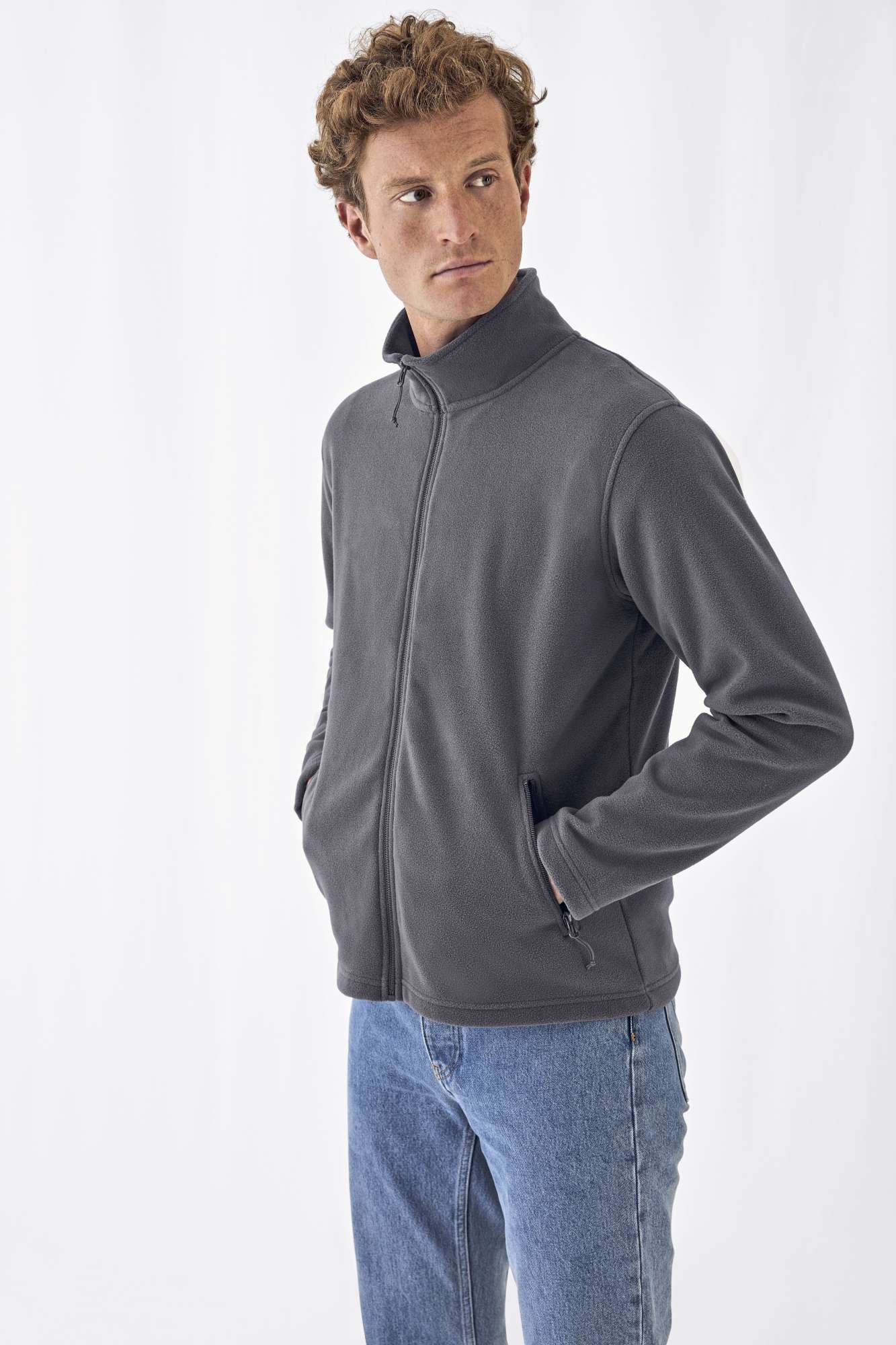 B&C COLLECTION Microfleece-Duo ID.501 mit Reißverschluss, White XS, BCFUI50