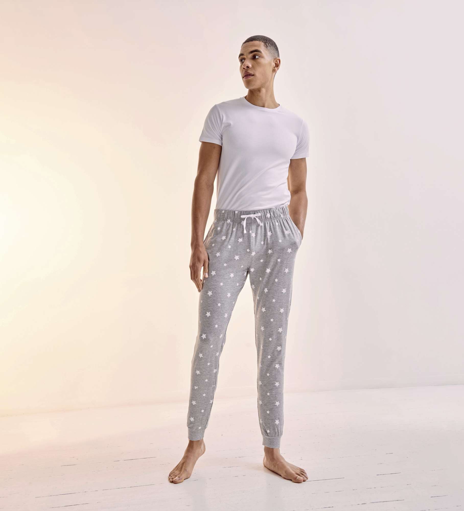 SF Men Jogginghose mit Kordelzug für Herren, Navy/White Stars XL, SFM086