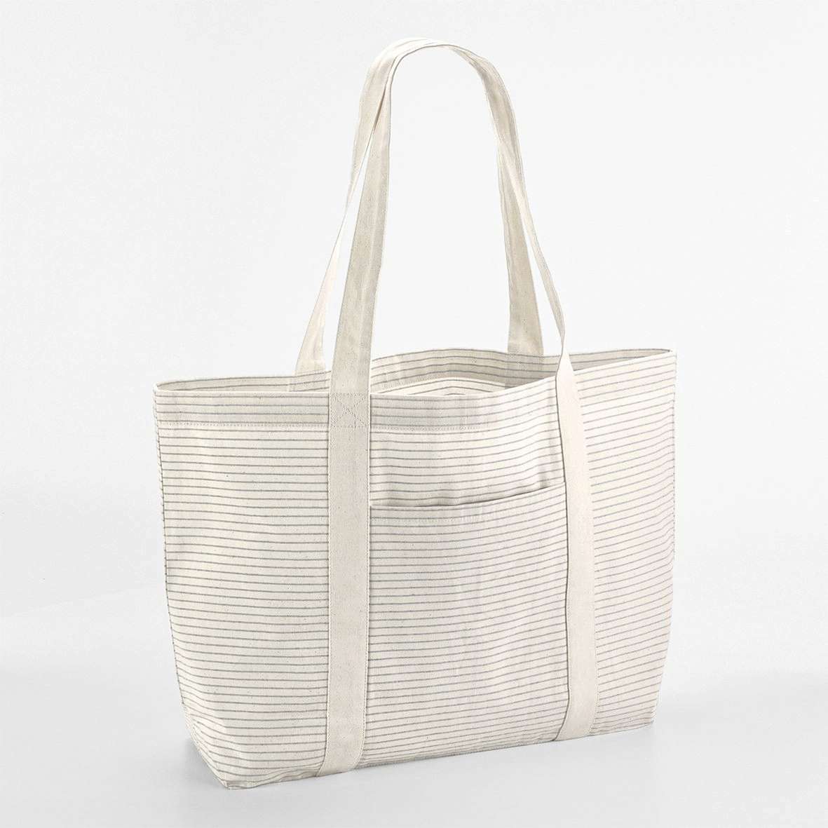 Gestreifte Baumwoll-Shopper Strandtasche