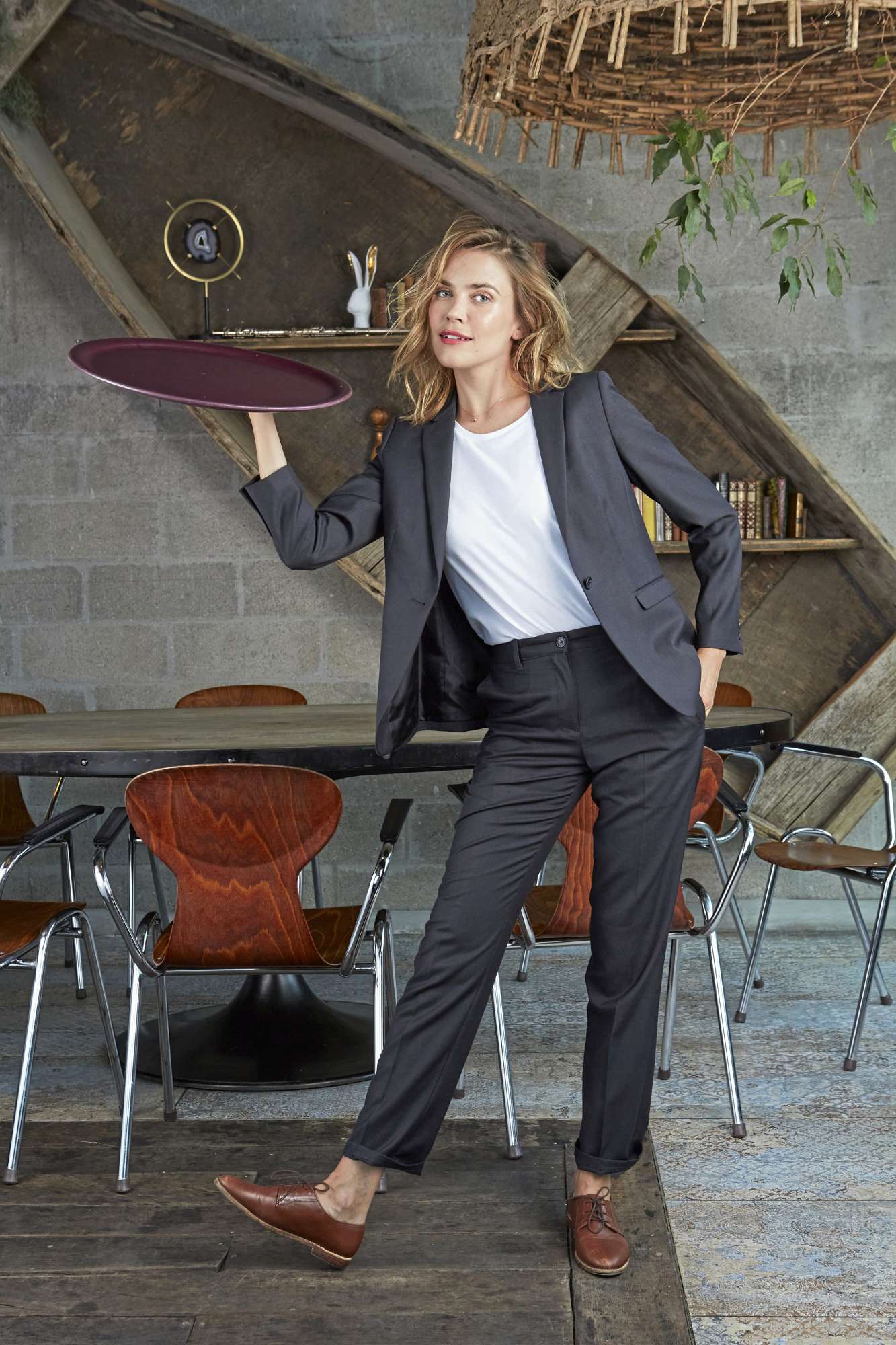 NEOBLU Blazer "Marius" aus Twill-Gewebe, Deep Black 42, NB3165