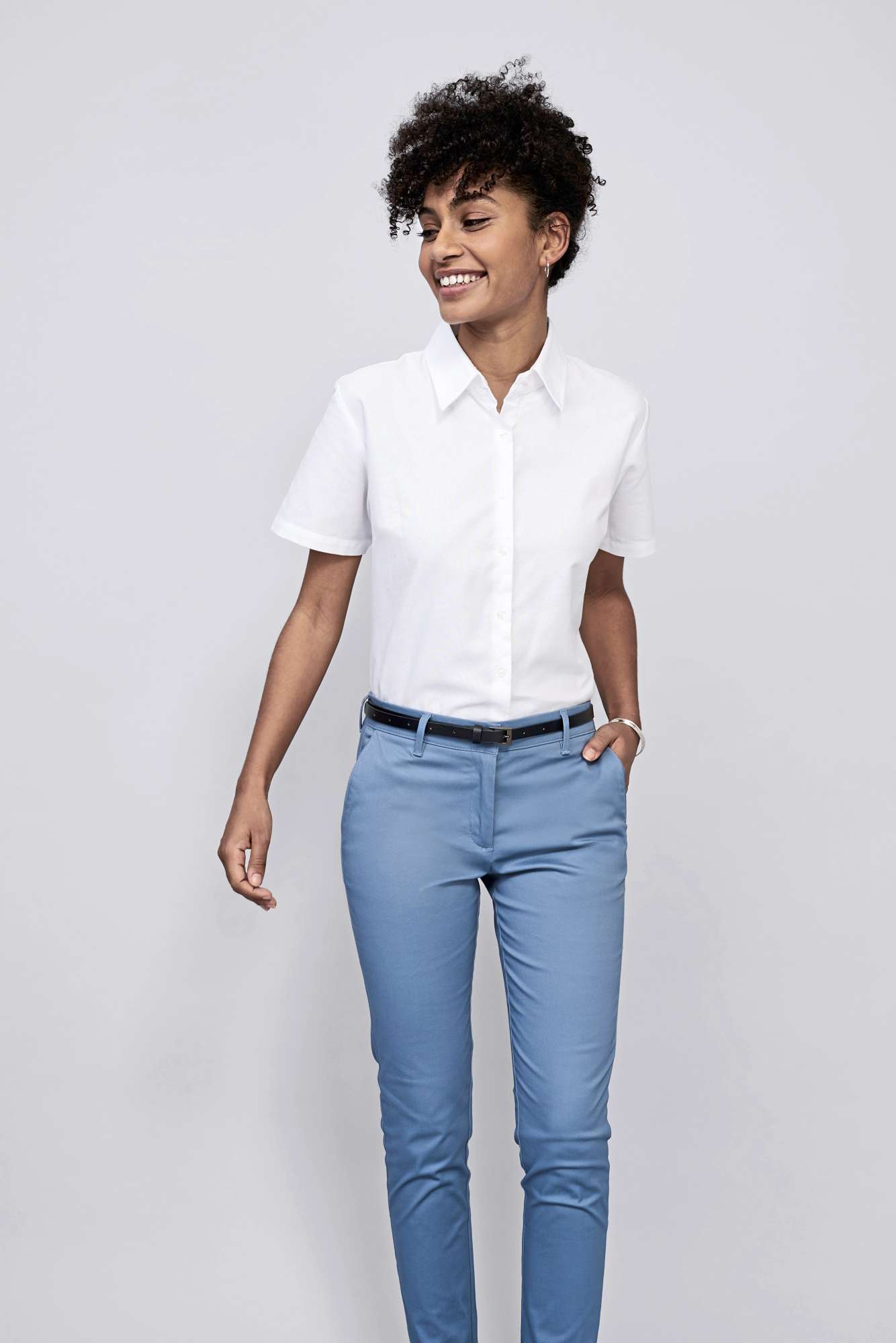Kurzarm Oxford-Bluse Slim Fit
