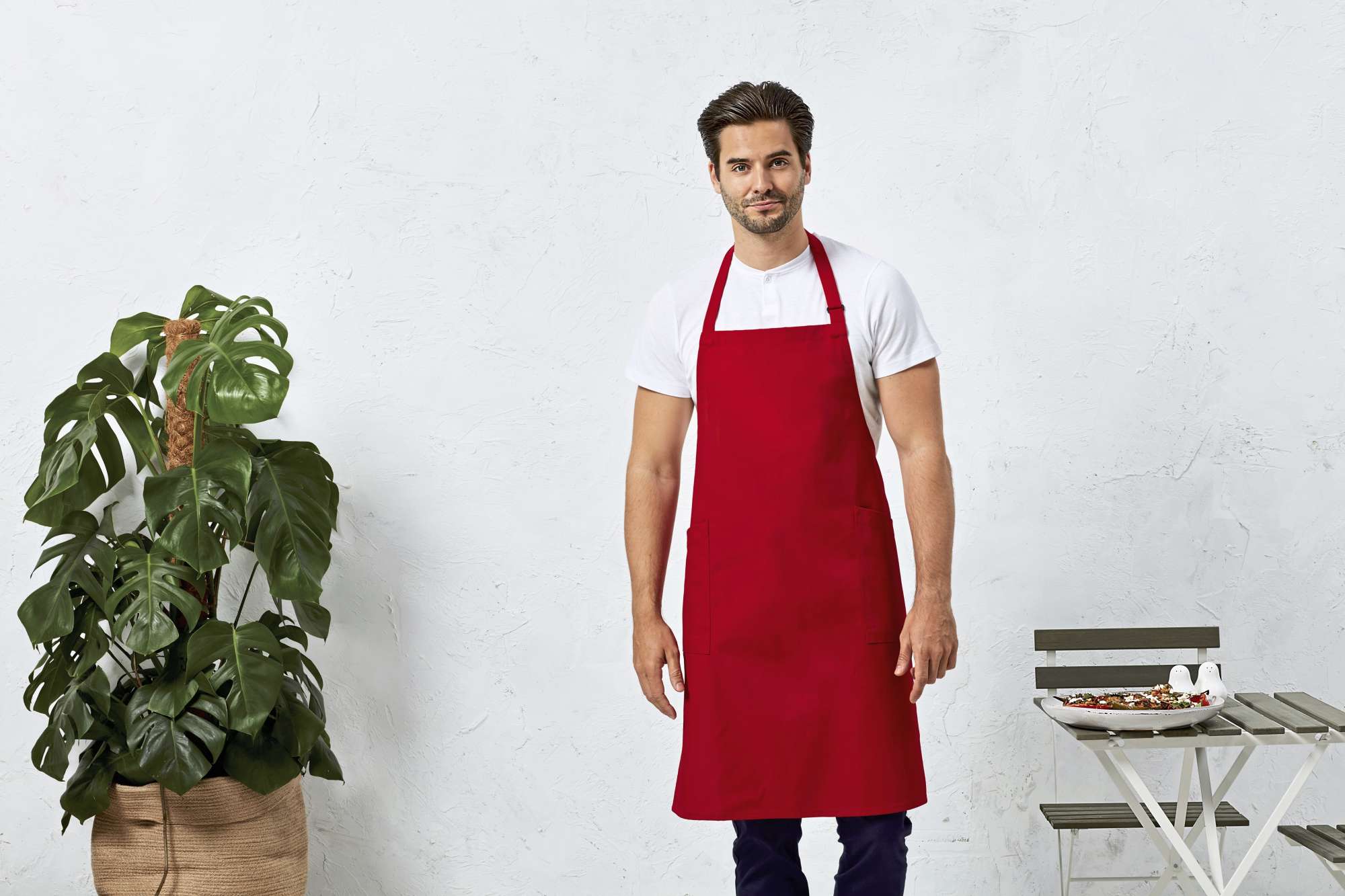 Recycelte Bio-Latzschürze mit Taschen