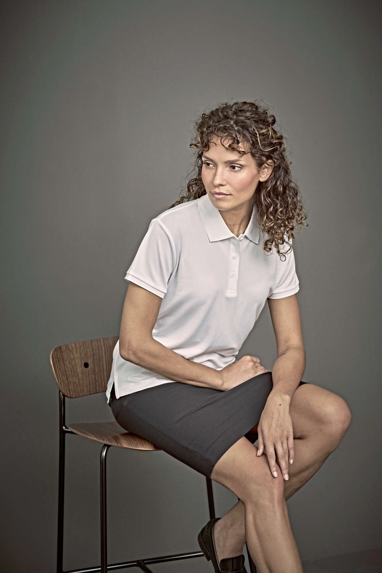 Stretch Poloshirt aus Recycling-Polyester für Damen