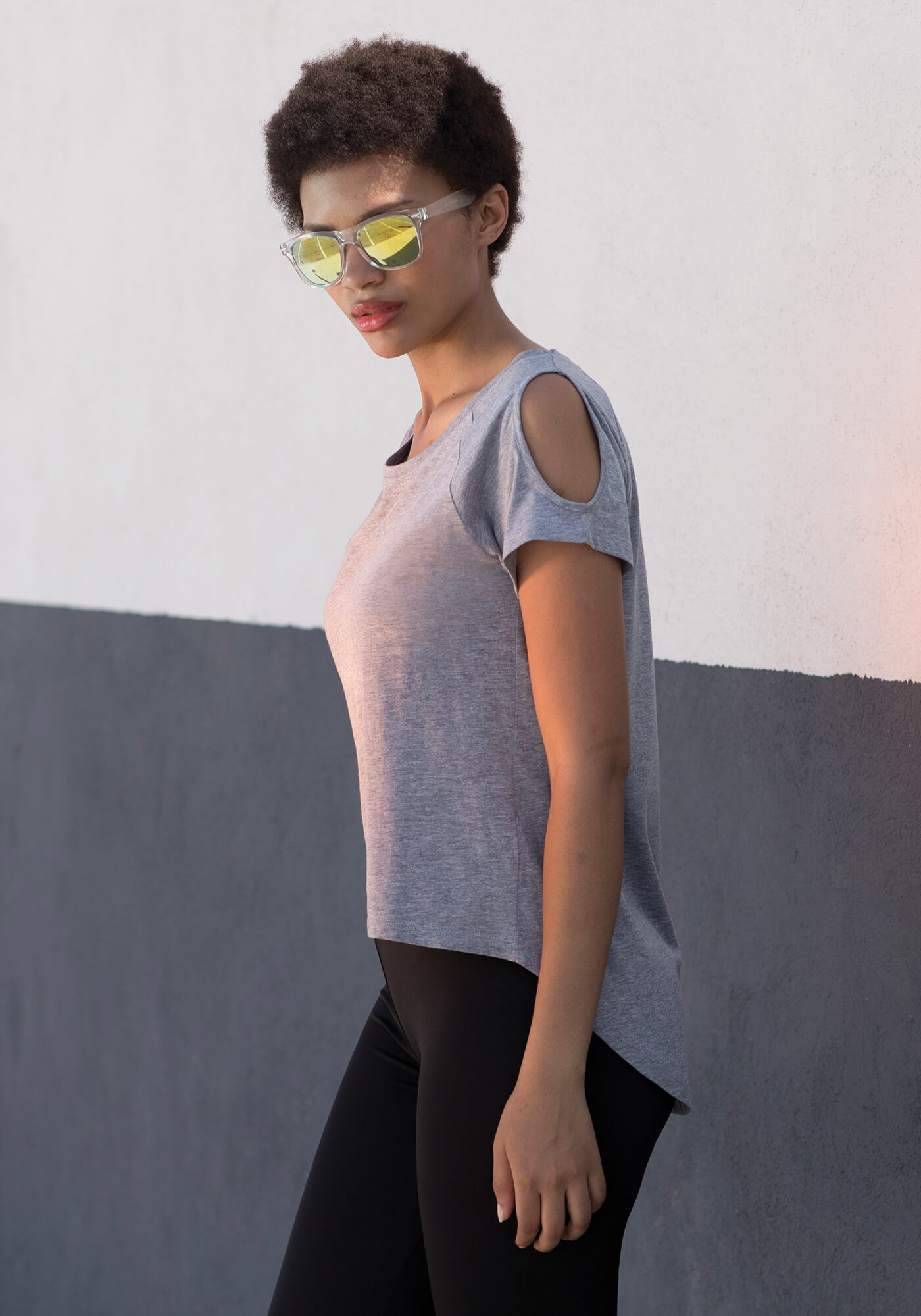 T-Shirt mit Fallendem Rückenteil für Damen