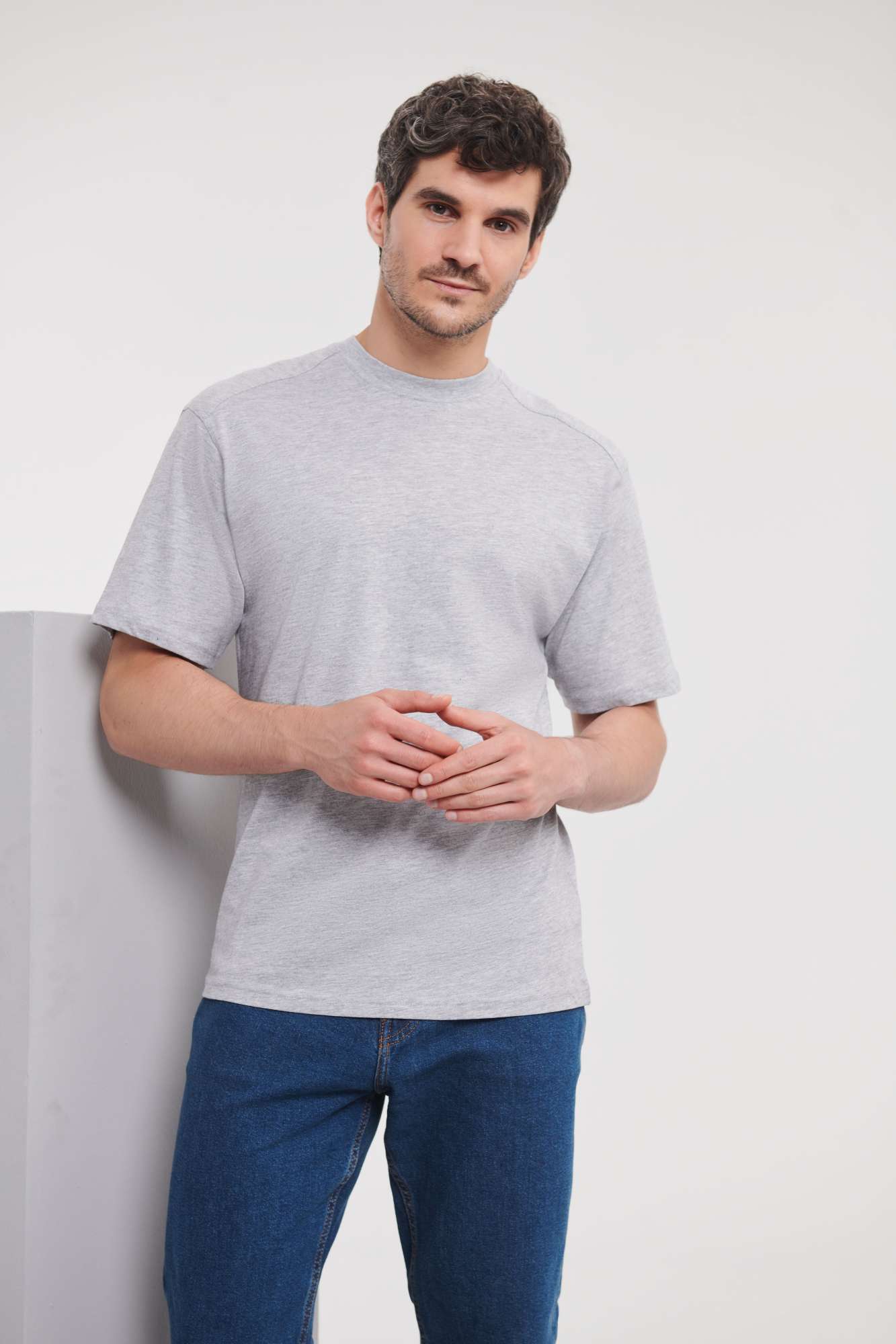 Russell Baumwoll T-Shirt mit Doppelnaht