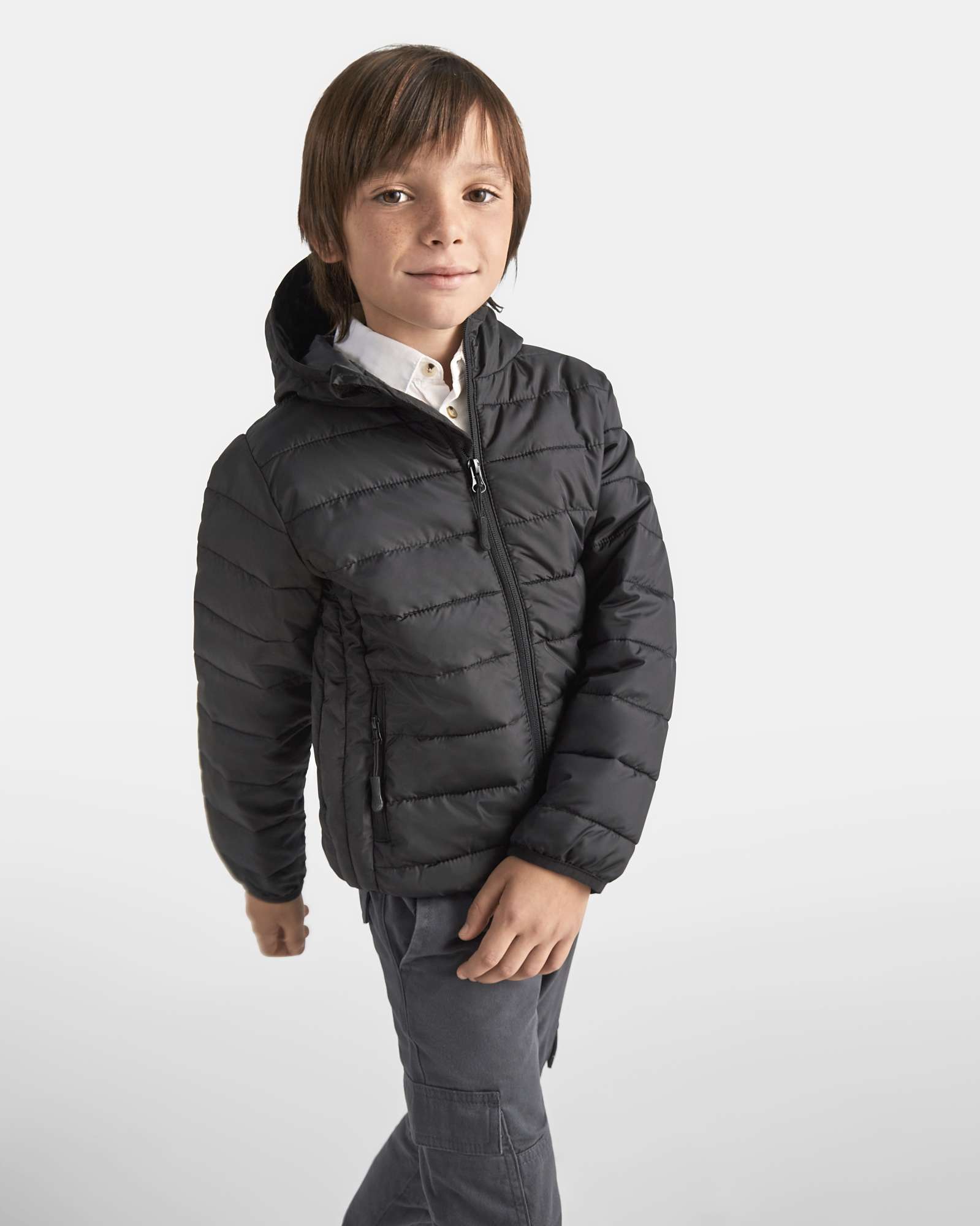 Roly Steppjacke mit Kapuze und Wattierung für Kinder, Black 02 14 Jahre, RY5090K