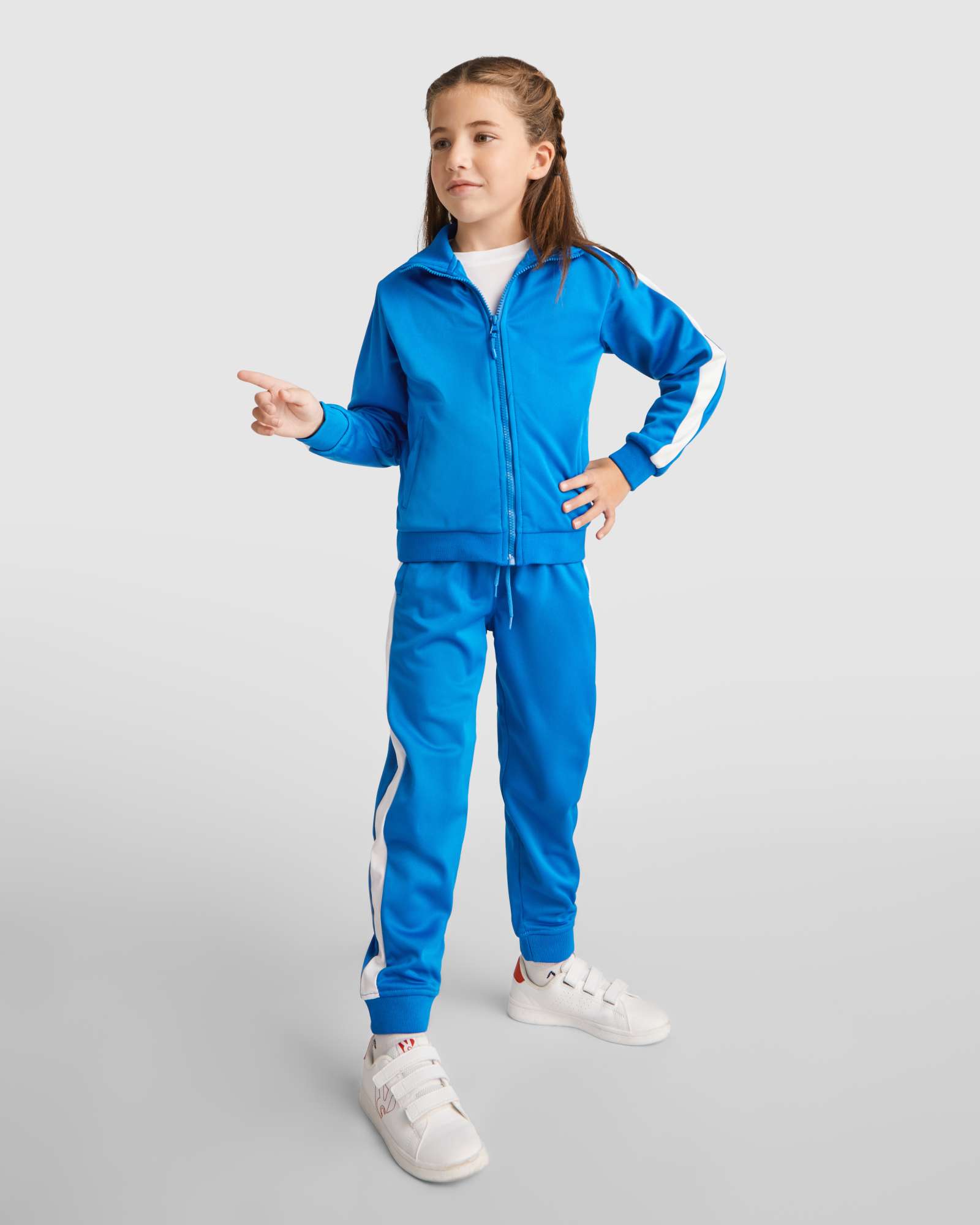 Roly Sport Creta Trainingsanzug mit Stehkragen für Kinder, Royal Blue 05/Navy Blue 55 8 Jahre, RY6410K