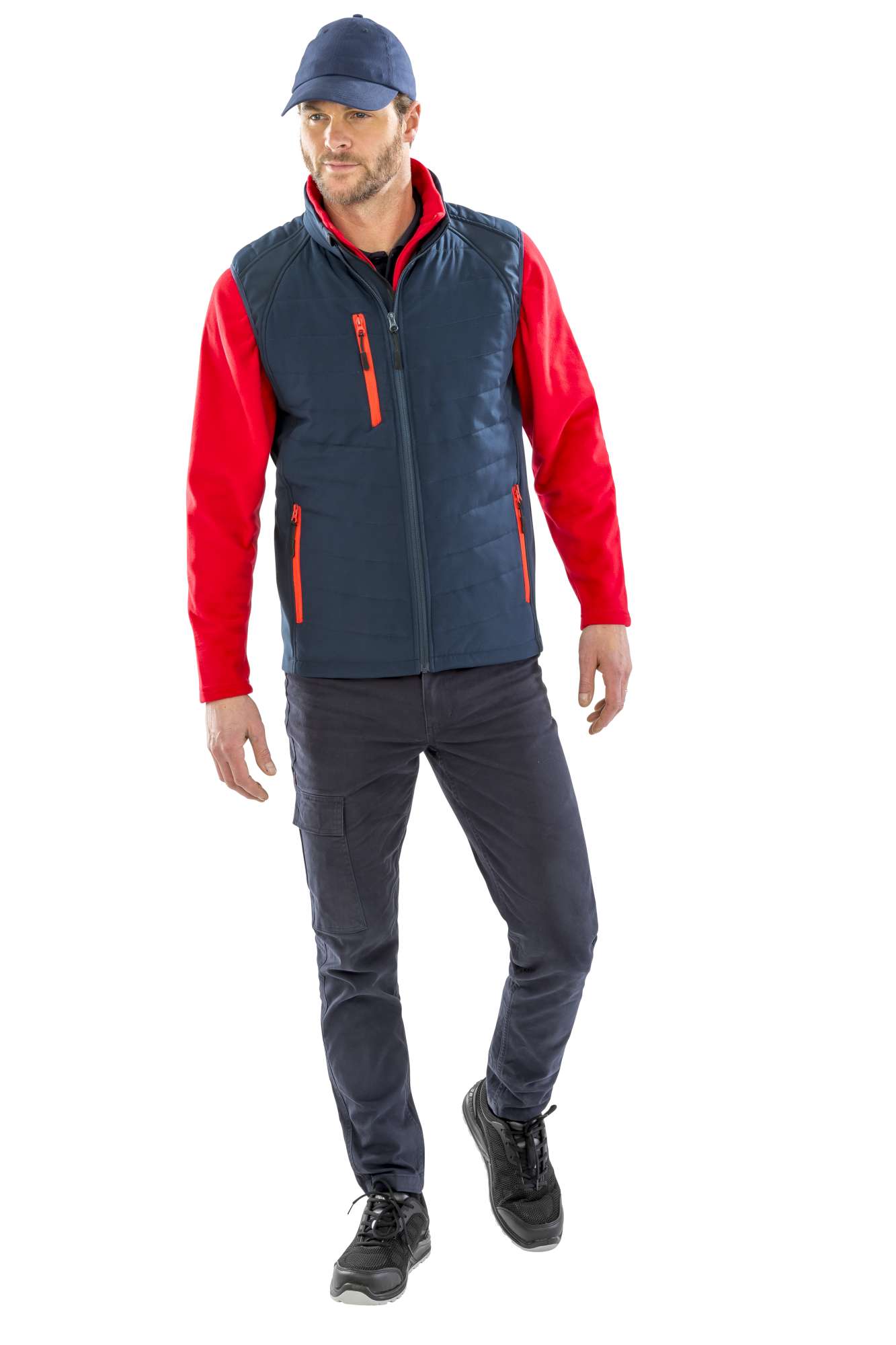 Result Genuine Recycled Recycled Compass Softshell Weste Herren, Black/Orange 3XL, RT238
