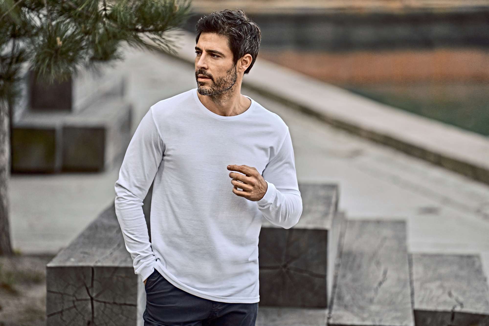 Langarm T-Shirt aus 100% Baumwolle