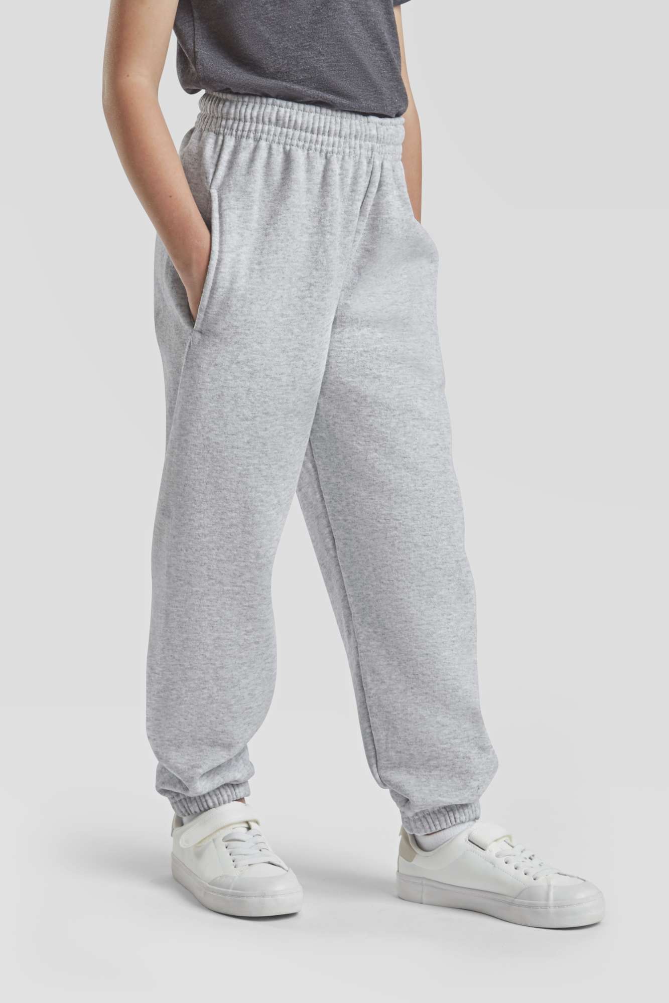 Fruit of the Loom Jogginghose mit elastischen Bündchen für Kinder, Heather Grey 116, F480NK