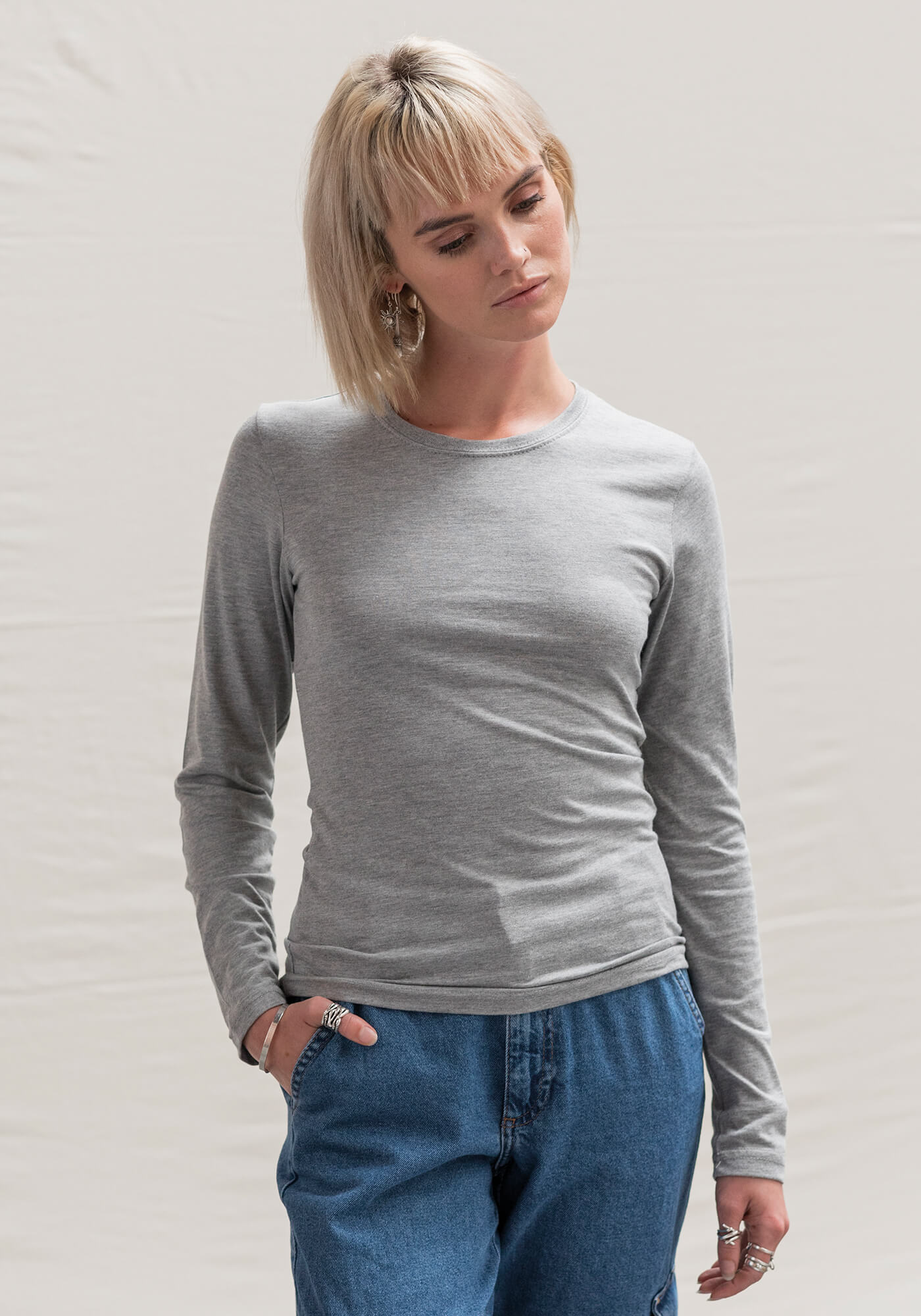 Langarm-T-Shirt Just Ts Triblend für Damen