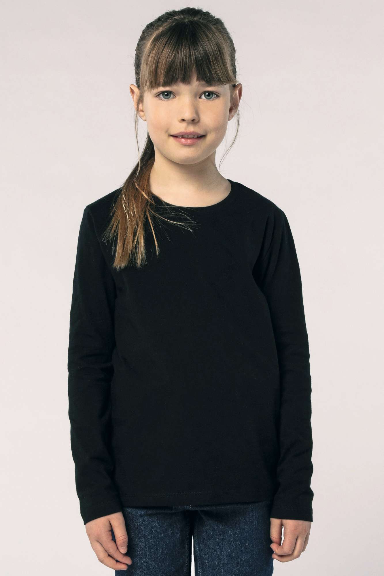 SOL´S Langarm-T-Shirt mit Elasthan-Kragen für Kinder, Deep Black 4 Jahre (96/104), L02947