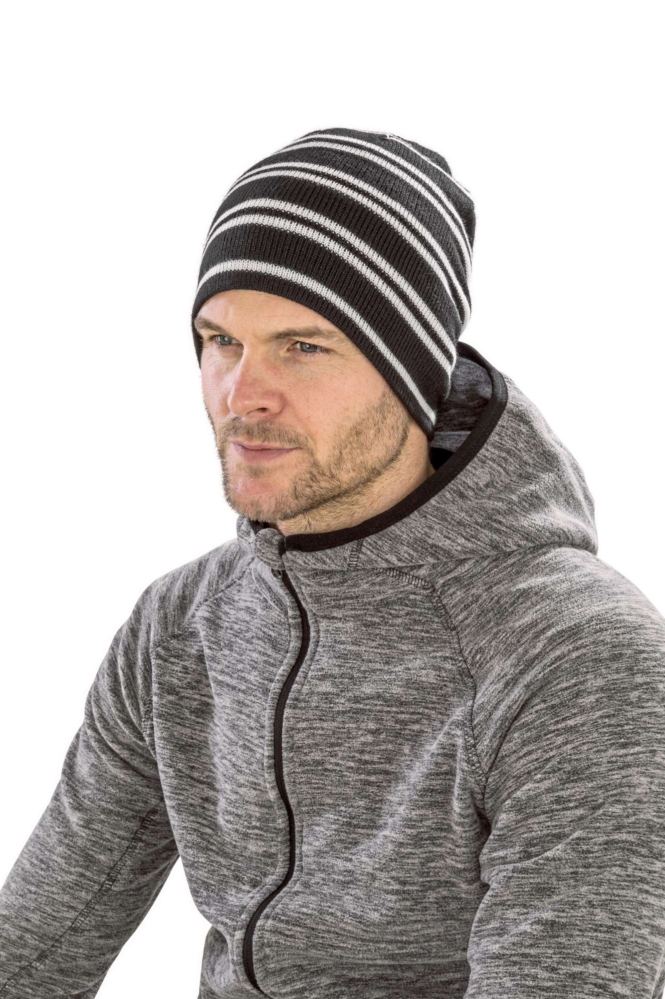 Result Winter Essentials Wendbarer Beanie mit Kontraststreifen, Kelly Green/White One Size, RC354