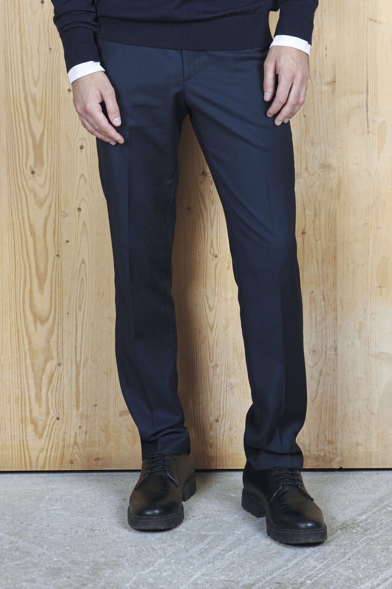 NEOBLU Anzughose Gabin mit elastischem Bund für Herren, Deep Black 48, NB3162