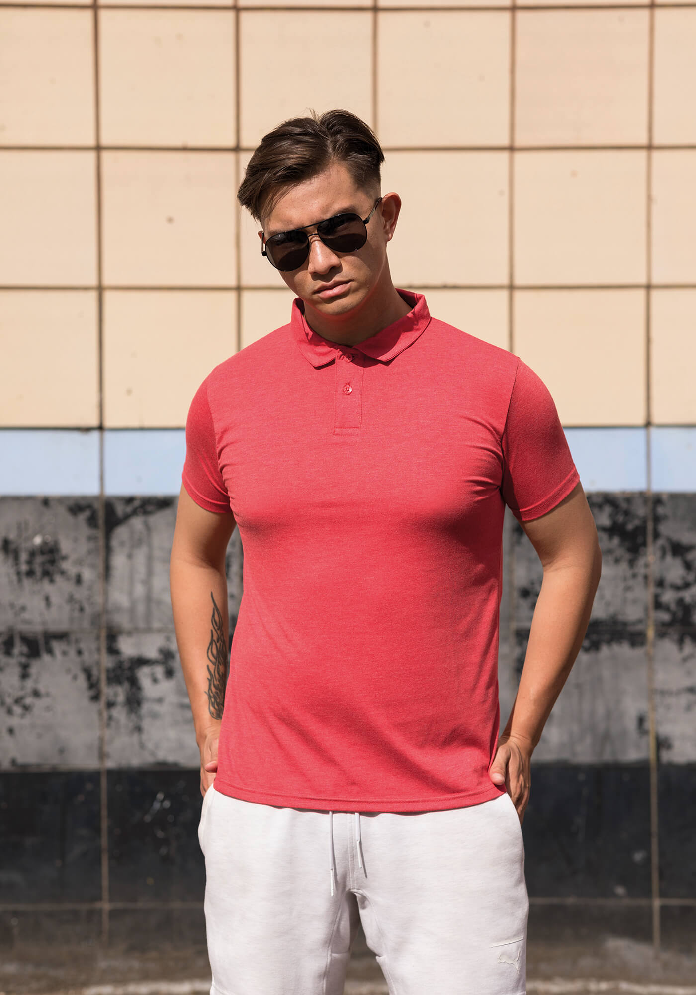 Tri-Blend Poloshirt mit Slim Fit
