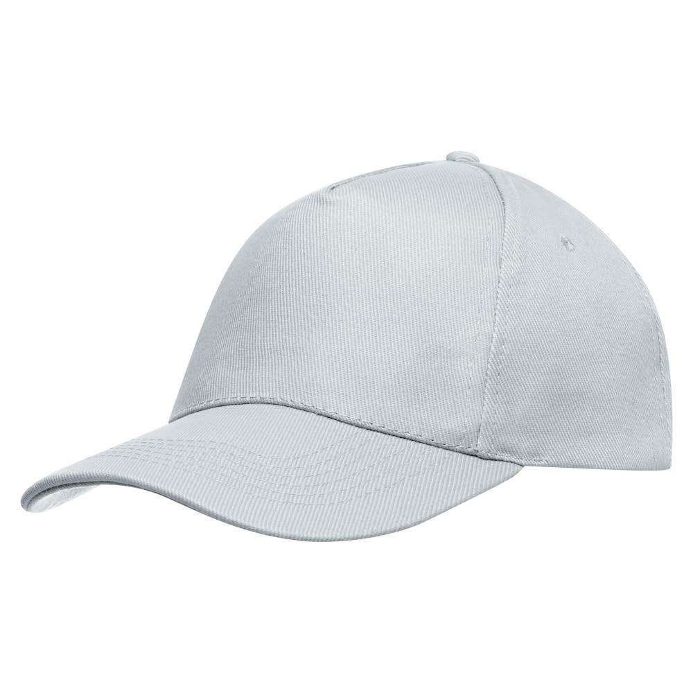 L-merch 5-Panel Baseball Cap aus Baumwolle, Light Grey One Size, C2116