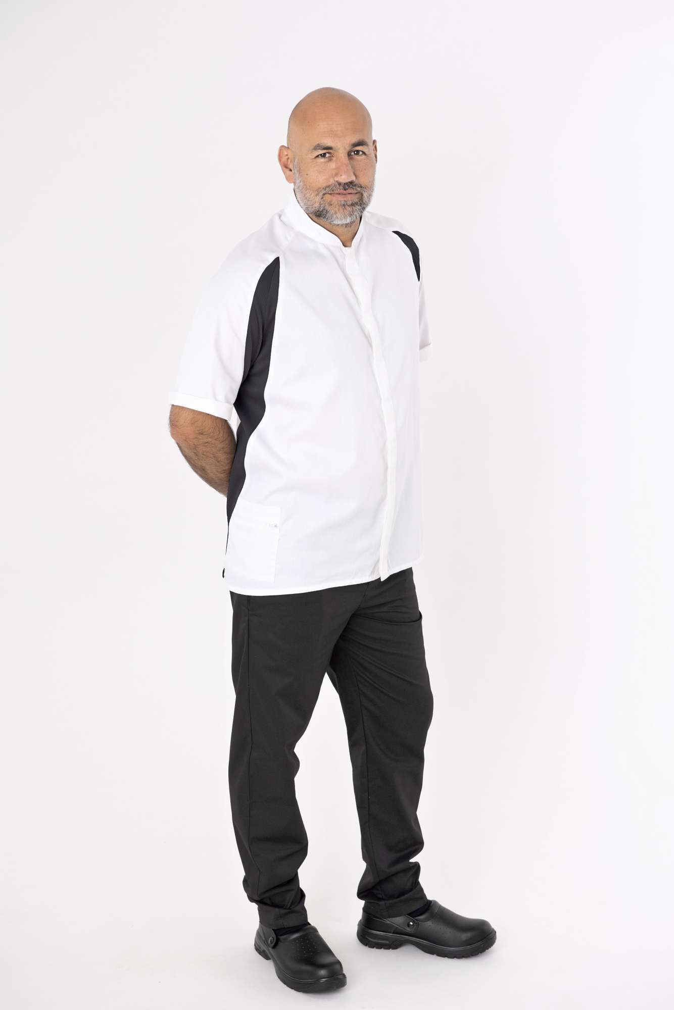 Le Chef Kochjacke mit Reißverschlusstasche, Weiß, White/Black XL, LF128
