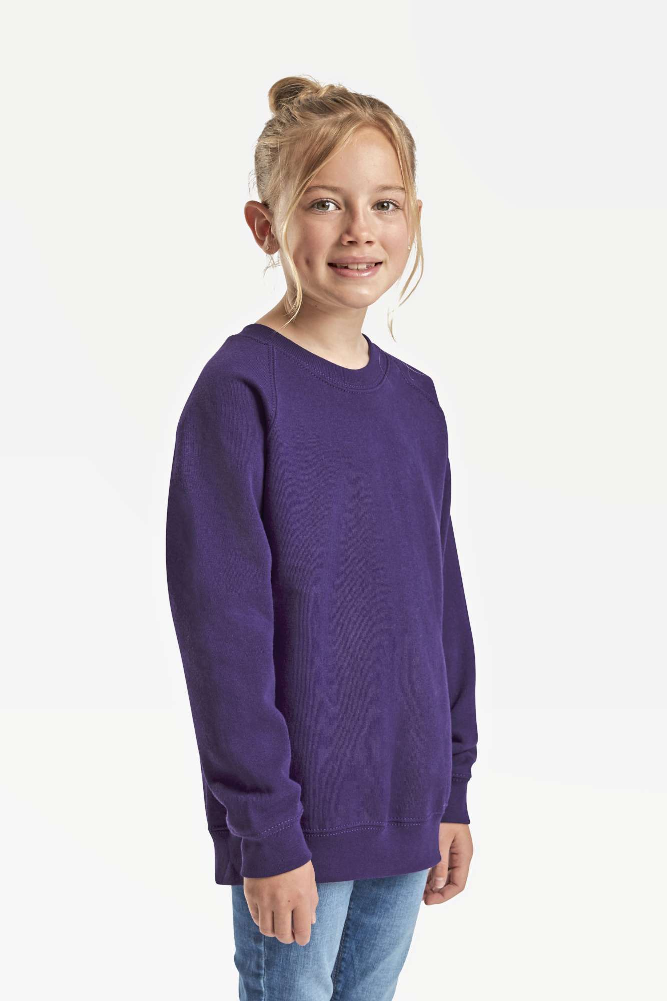 Fruit of the Loom Raglan Sweatshirt 80% Baumwolle für Kinder, Deep Navy 104, F304NK