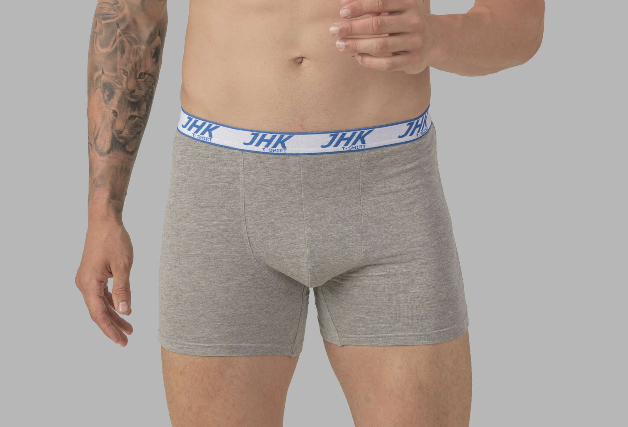 JHK Midway-Slips 3er-Pack Baumwolle-Elasthan für Herren, Grey Melange XL, JHK901